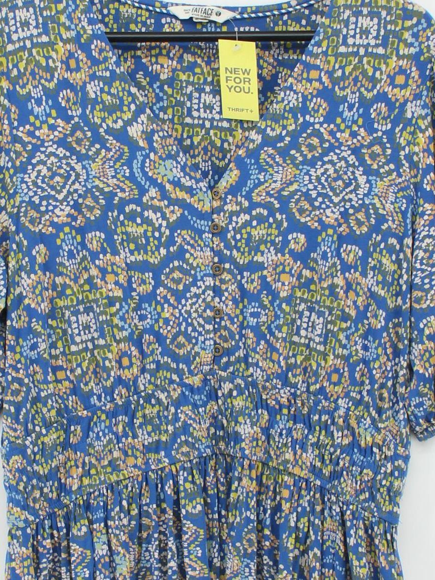 Fat Face Shirt Mini Dress UK14 in Blue - Image 3