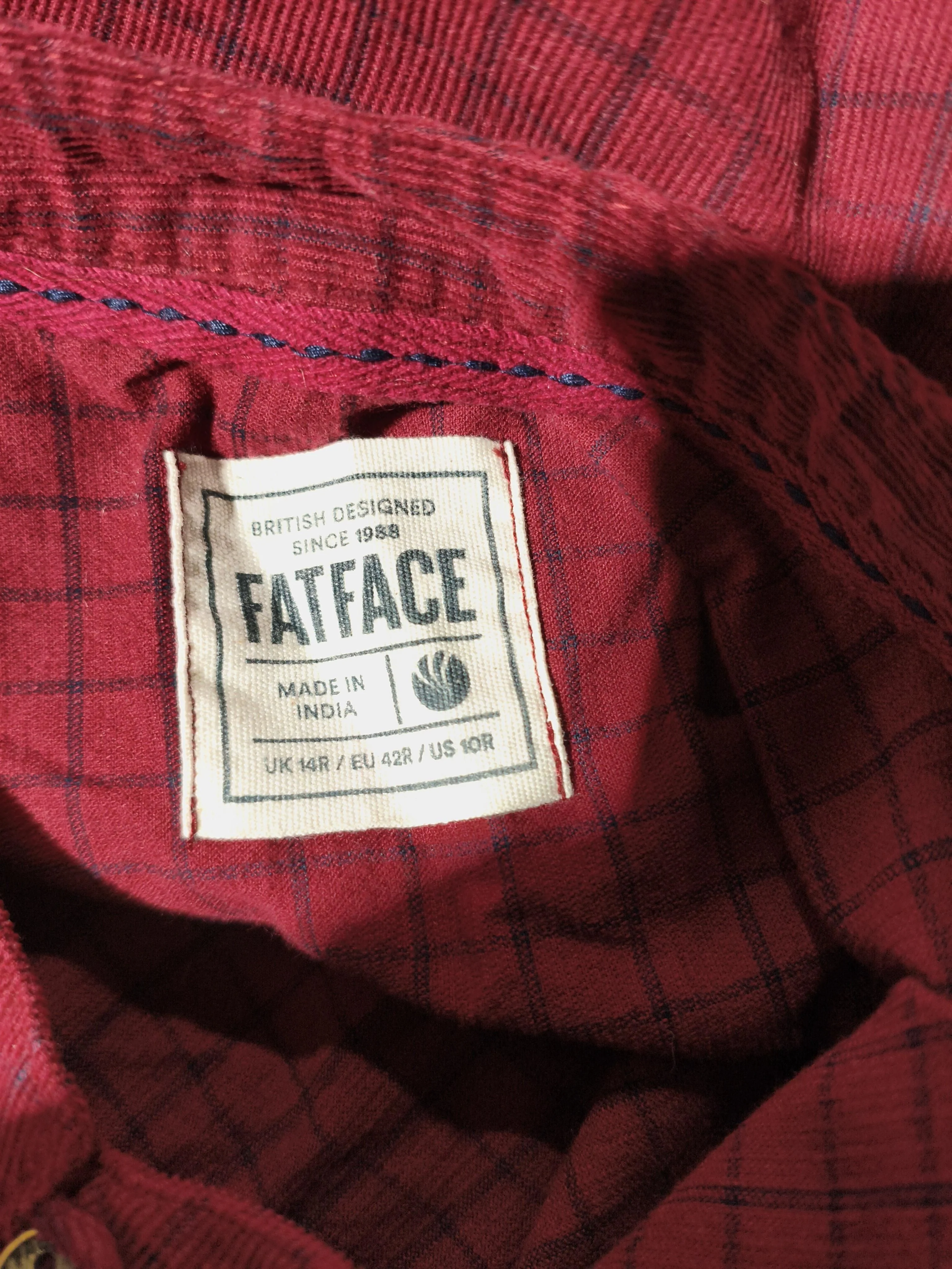 Fat Face Shirt Mini Dress UK14 in Red - Image 5