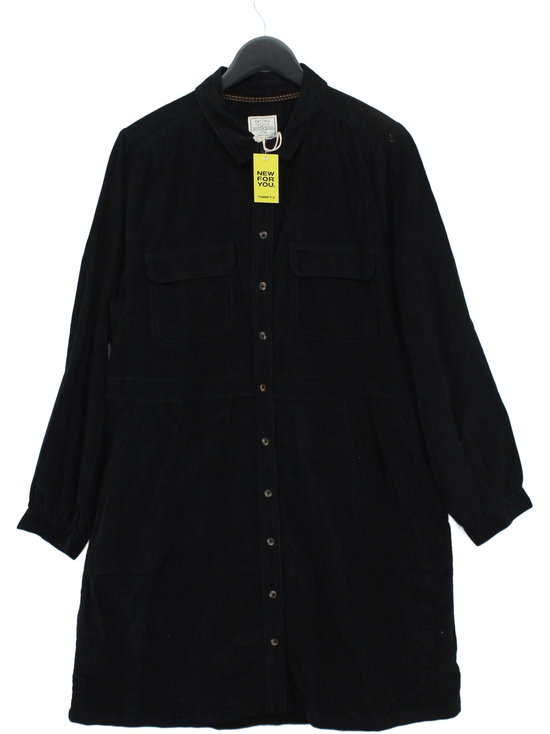 Fat Face Shirt Mini Dress UK18 in Black