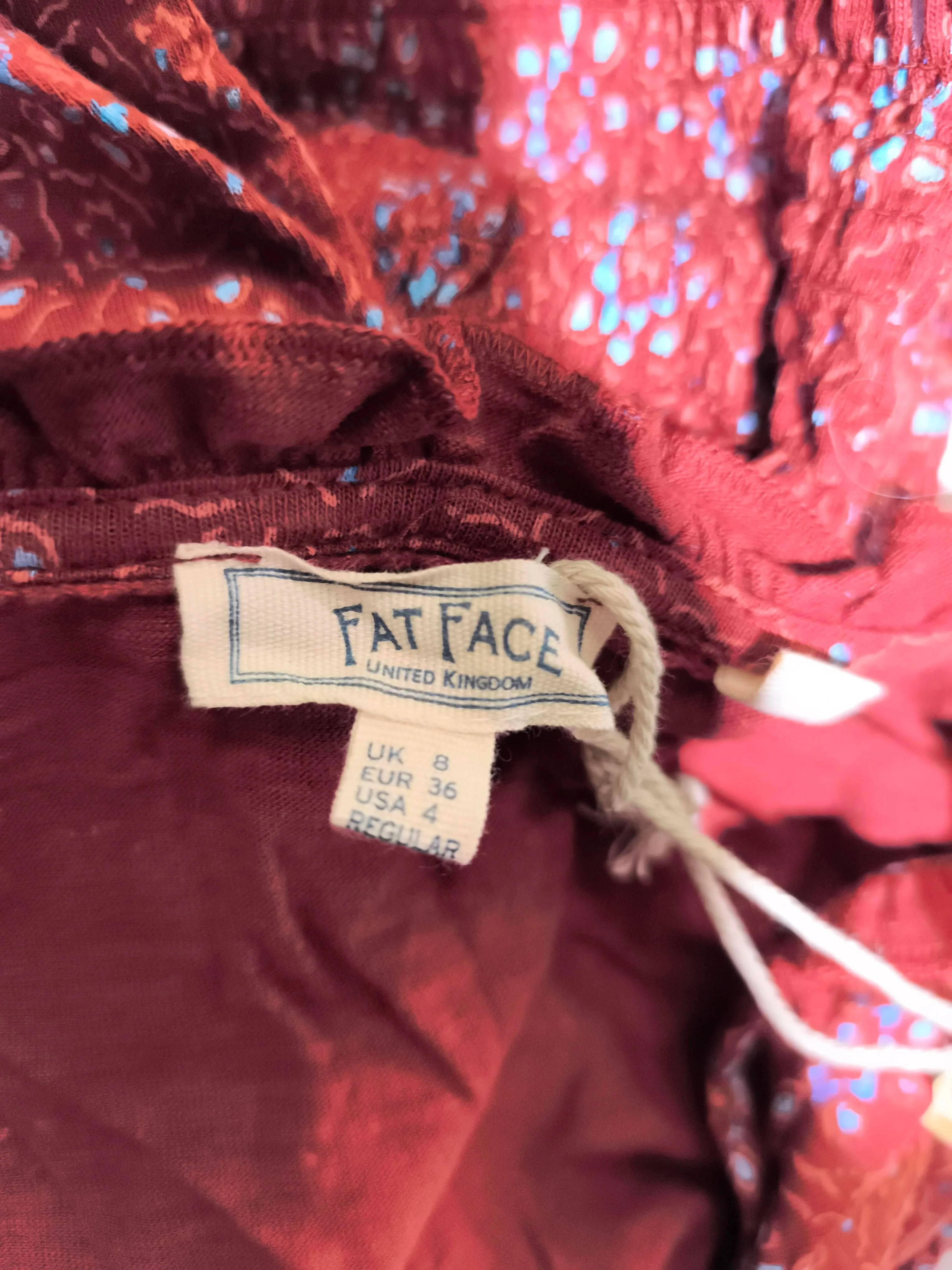 Fat Face Skater Mini Dress UK8 in Red - Image 5