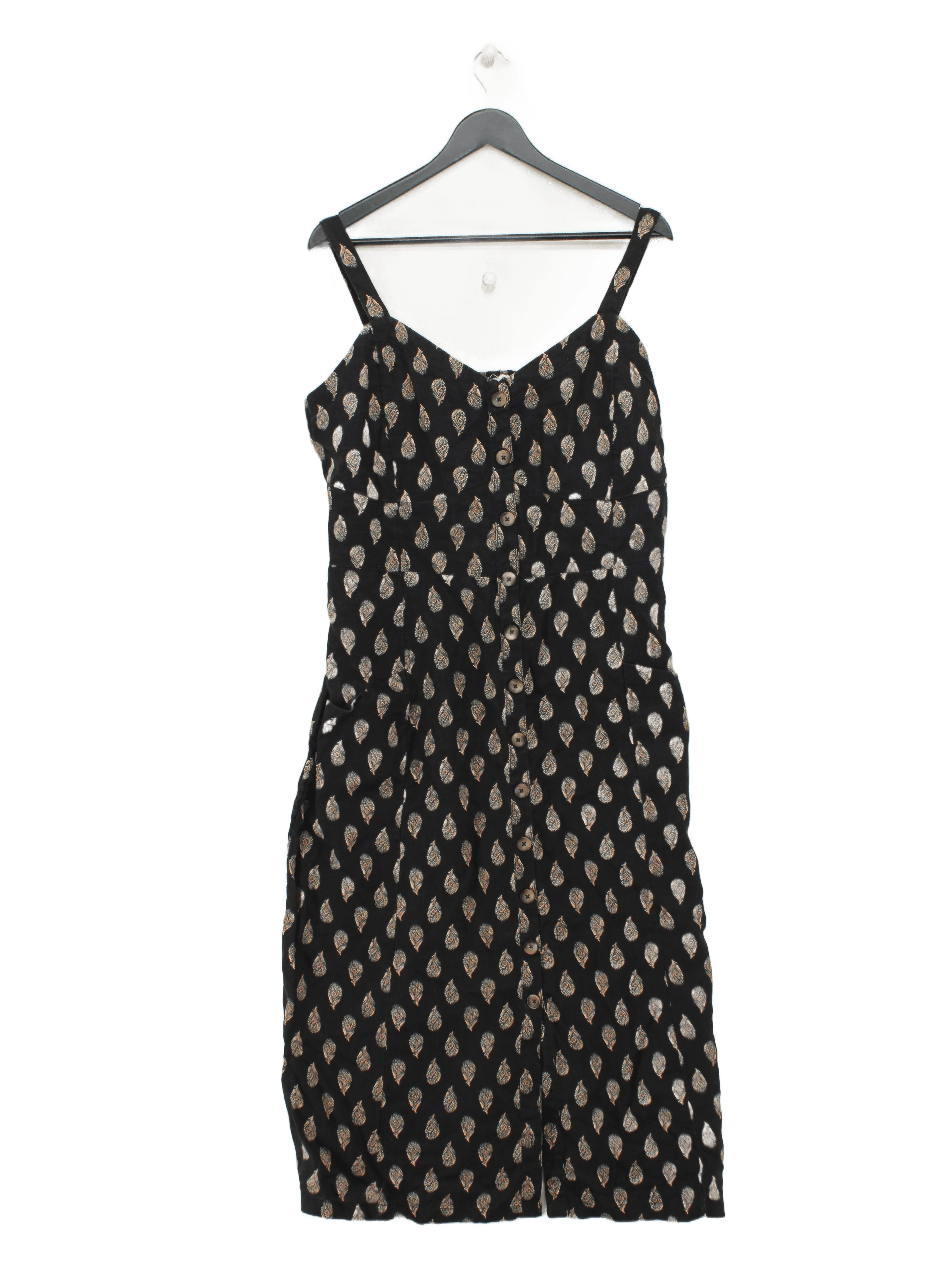 Fat Face Slip Midi Dress UK18 in Black