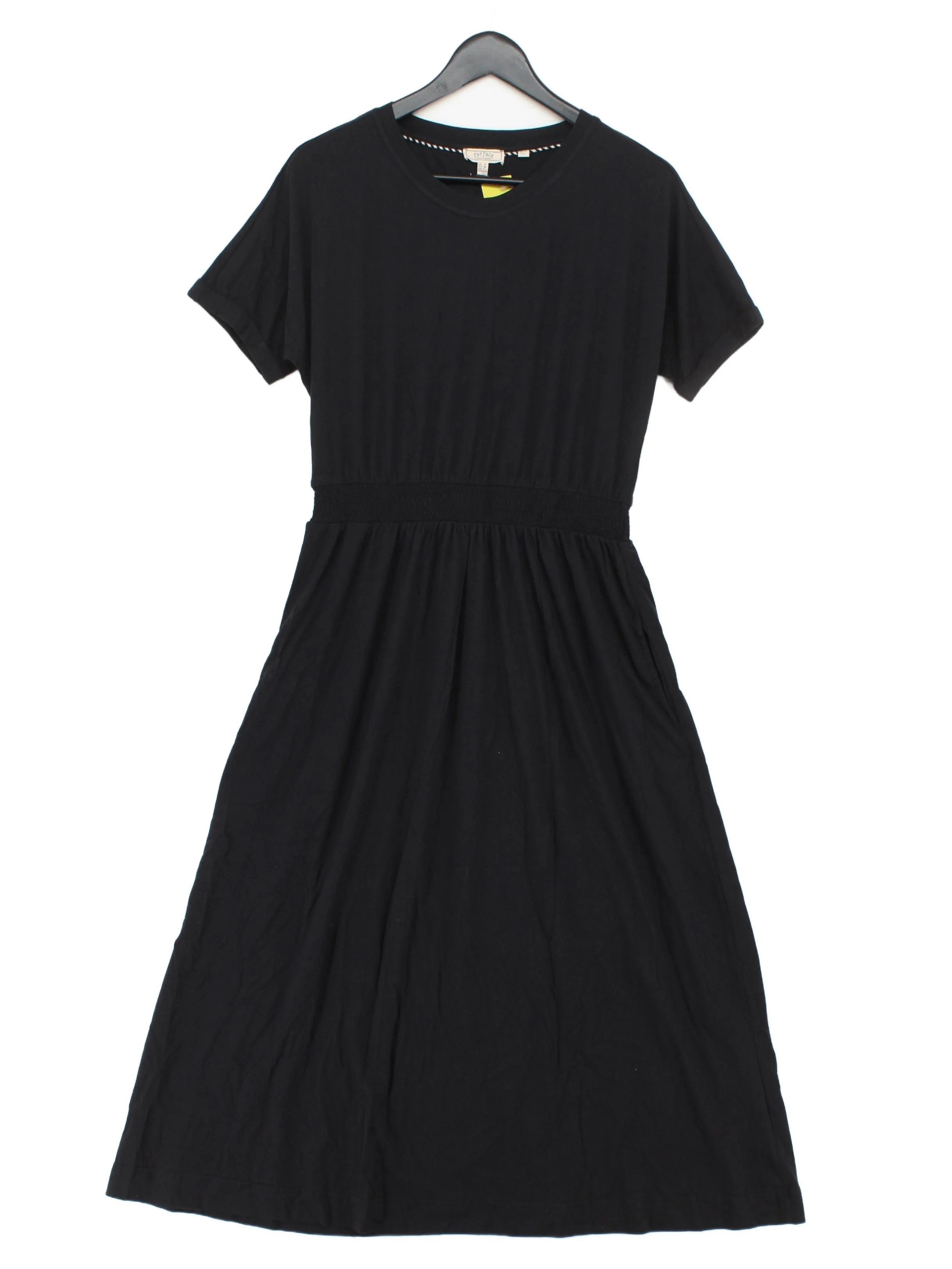 Fat Face T-Shirt Midi Dress UK10 in Black