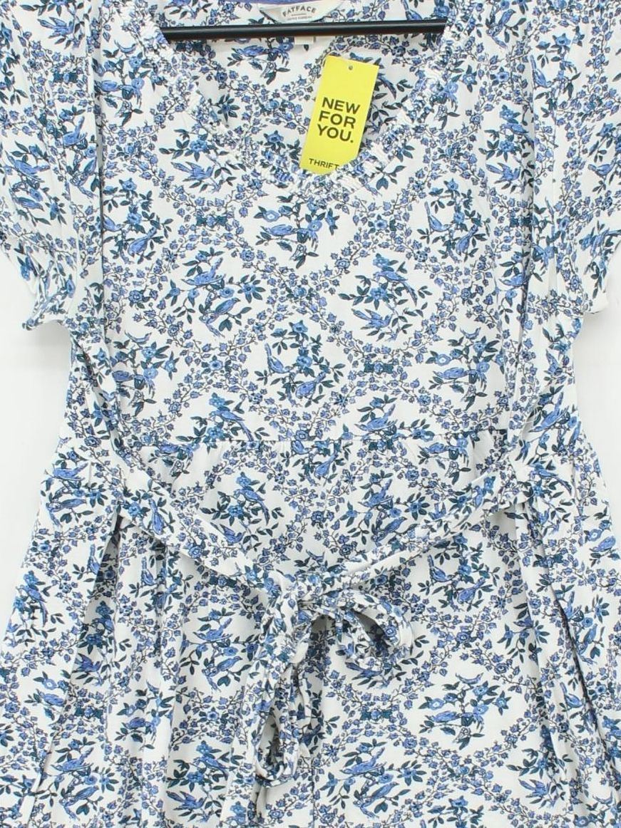 Fat Face T-Shirt Mini Dress UK16 in White - Image 3