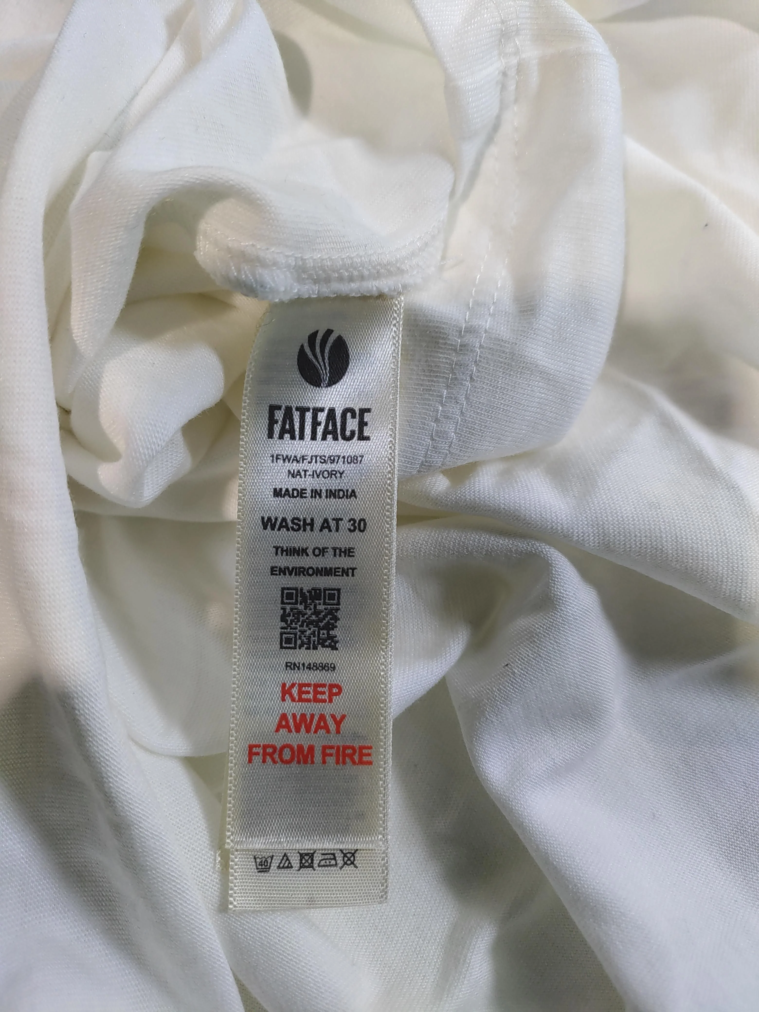 Fat Face Women's Blouse UK 10 Cream Viscose with Cotton Basic - Image 6