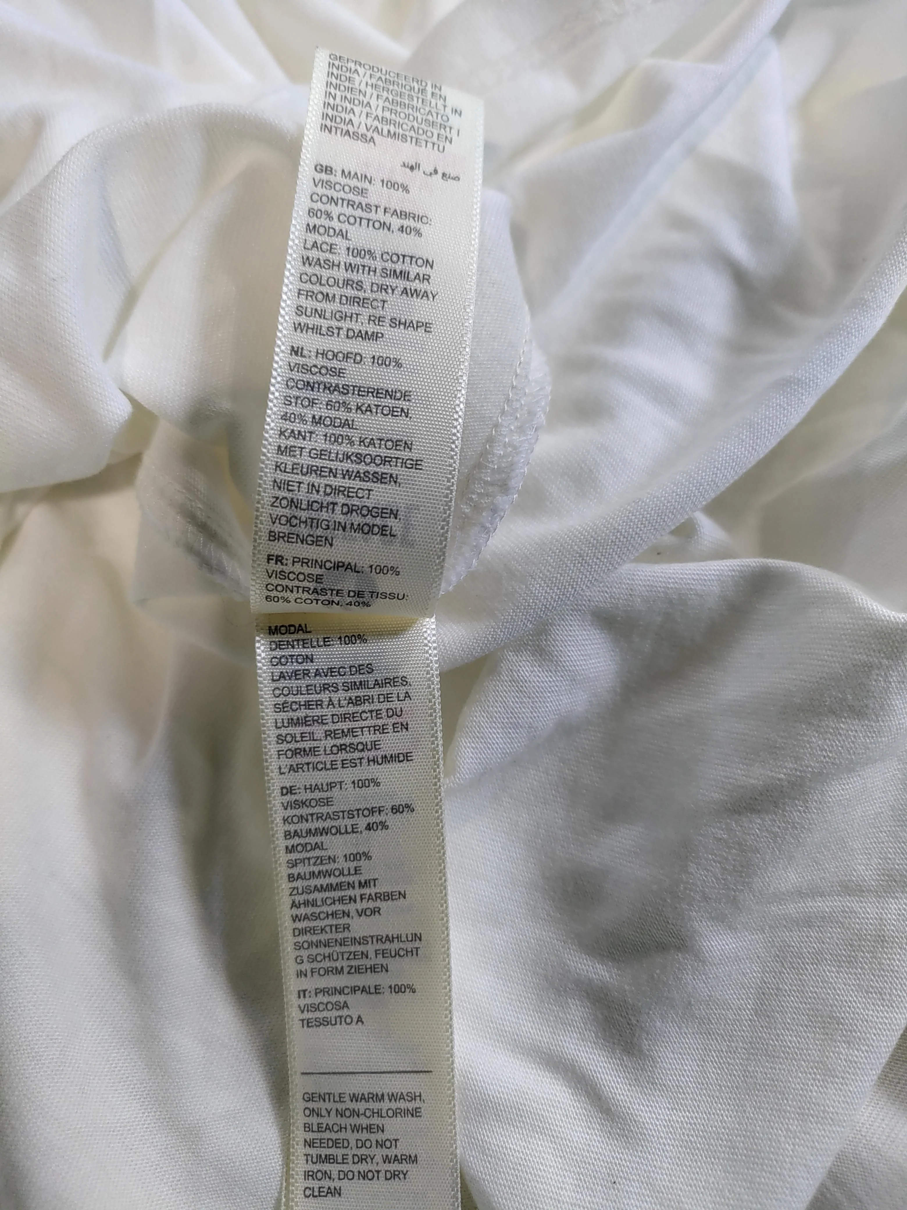 Fat Face Women's Blouse UK 10 Cream Viscose with Cotton Basic - Image 7