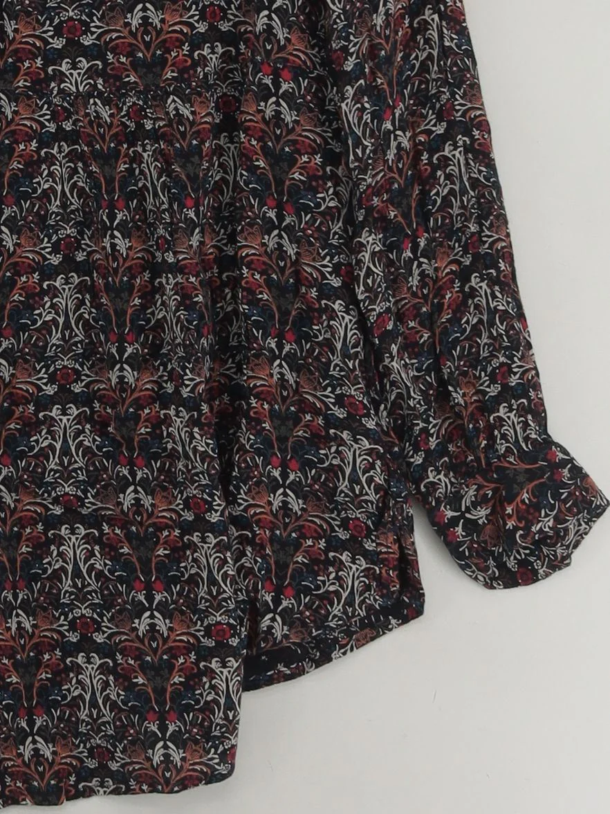 Fat Face Women's Blouse UK 10 Multi 100% Other Long Sleeve V-Neck Basic - Image 4