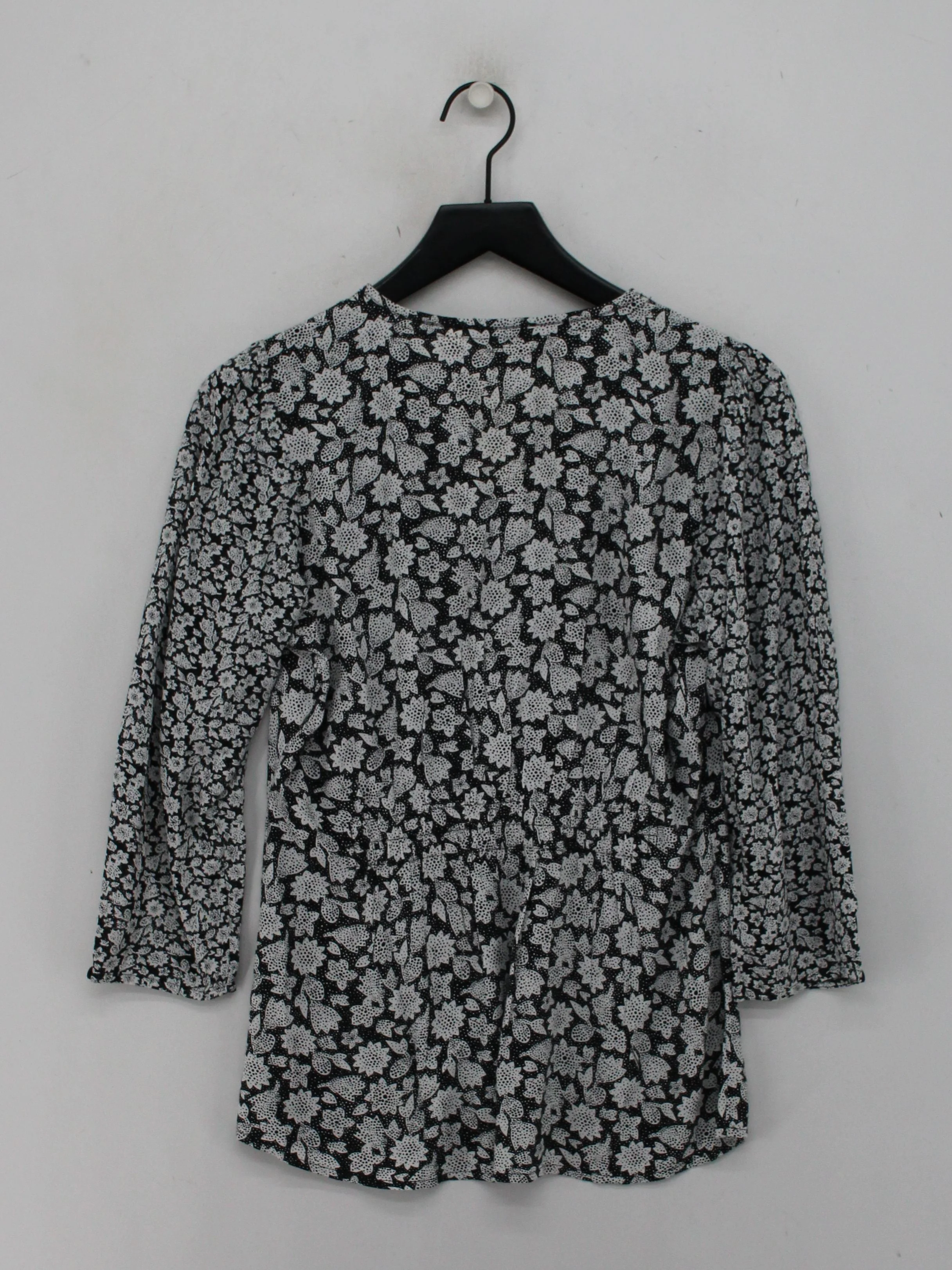 Fat Face Women's Blouse UK 10 Multi Floral 100% Viscose 3/4 Sleeve V-Neck Basic - Image 2