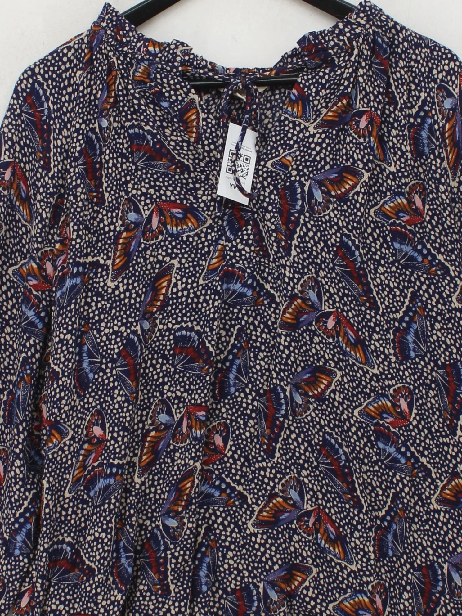 Fat Face Women's Blouse UK 14 Multi 100% Viscose Long Sleeve Collared Basic - Image 3