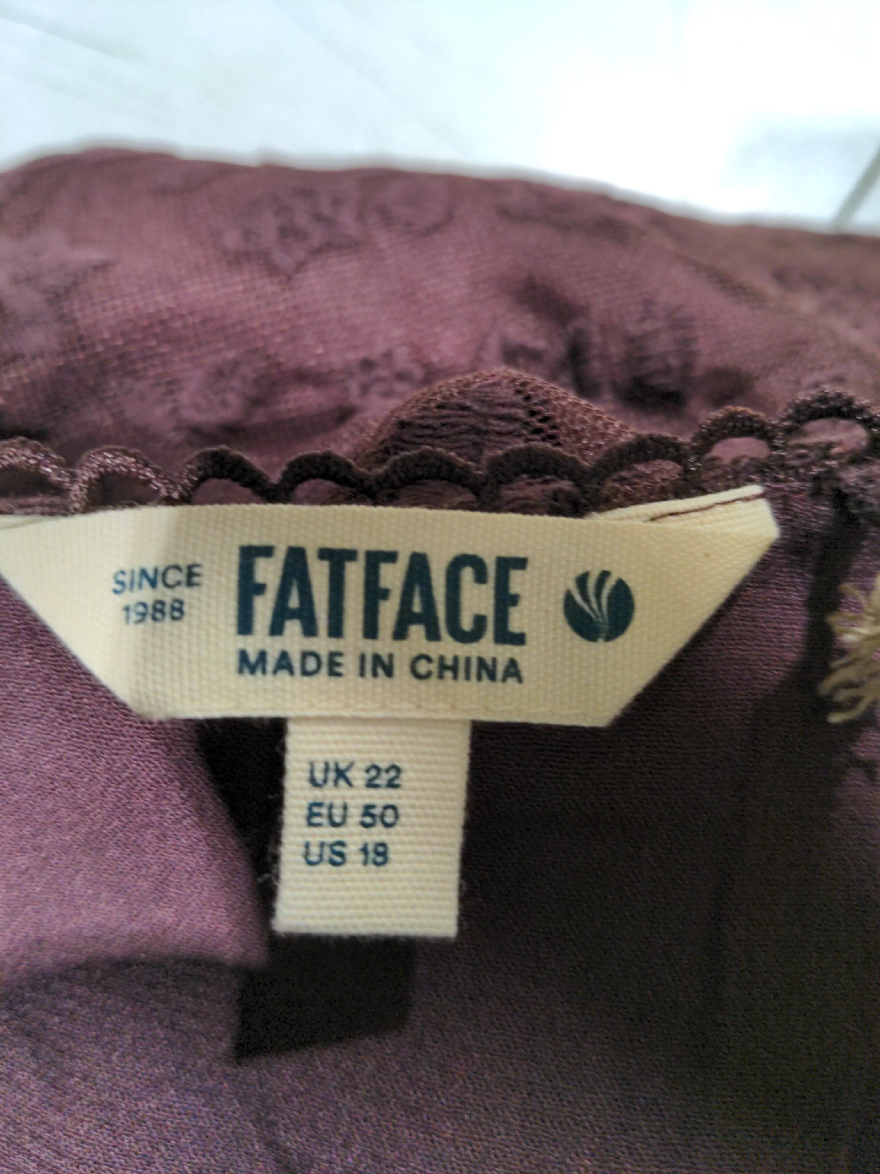 Fat Face Women's Blouse UK 22 Red Nylon with Cotton, Viscose Basic New with tags - Image 5