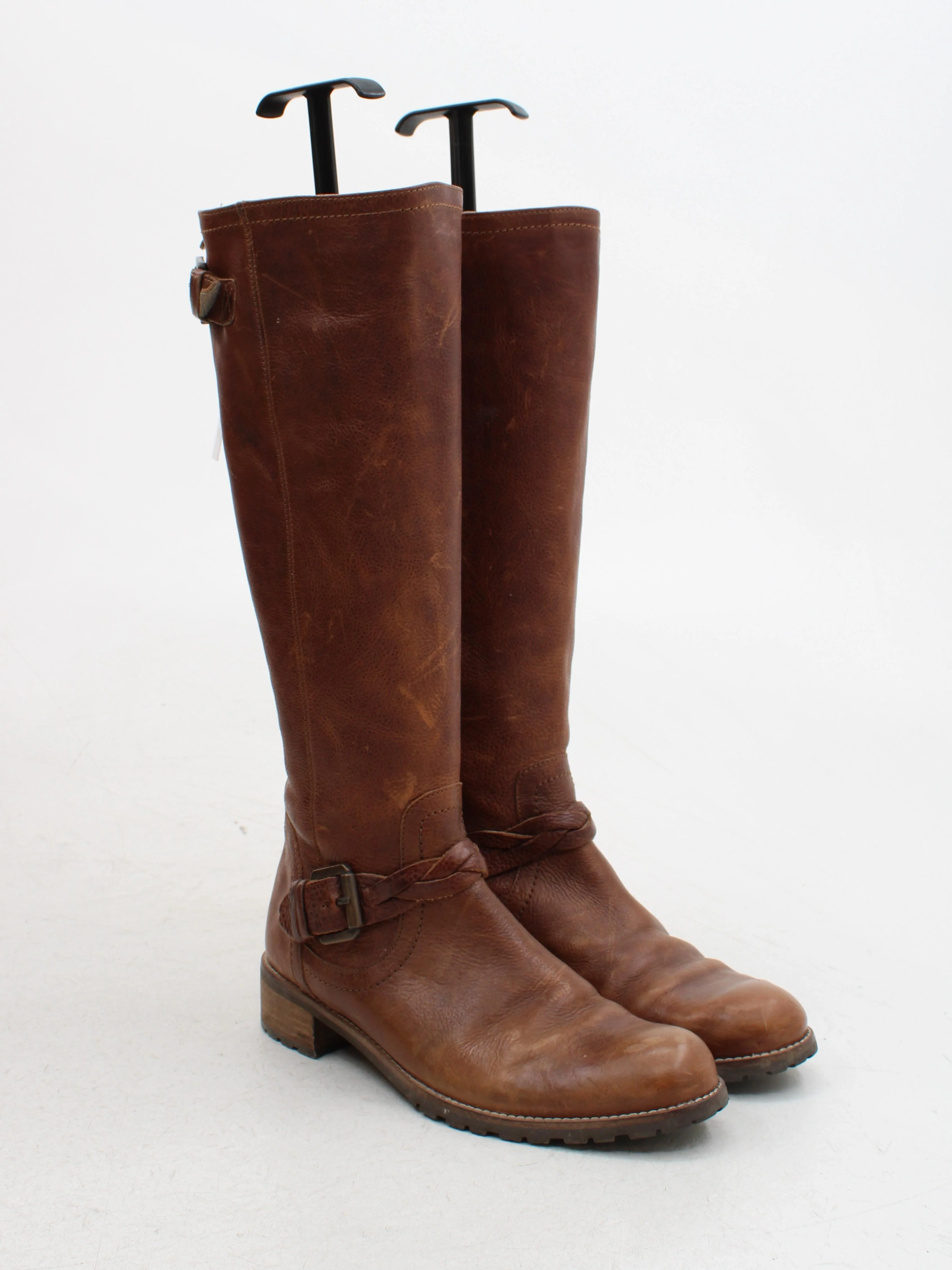 Fat Face Women's Boots UK 5 Brown 100% Leather Combat - Image 4