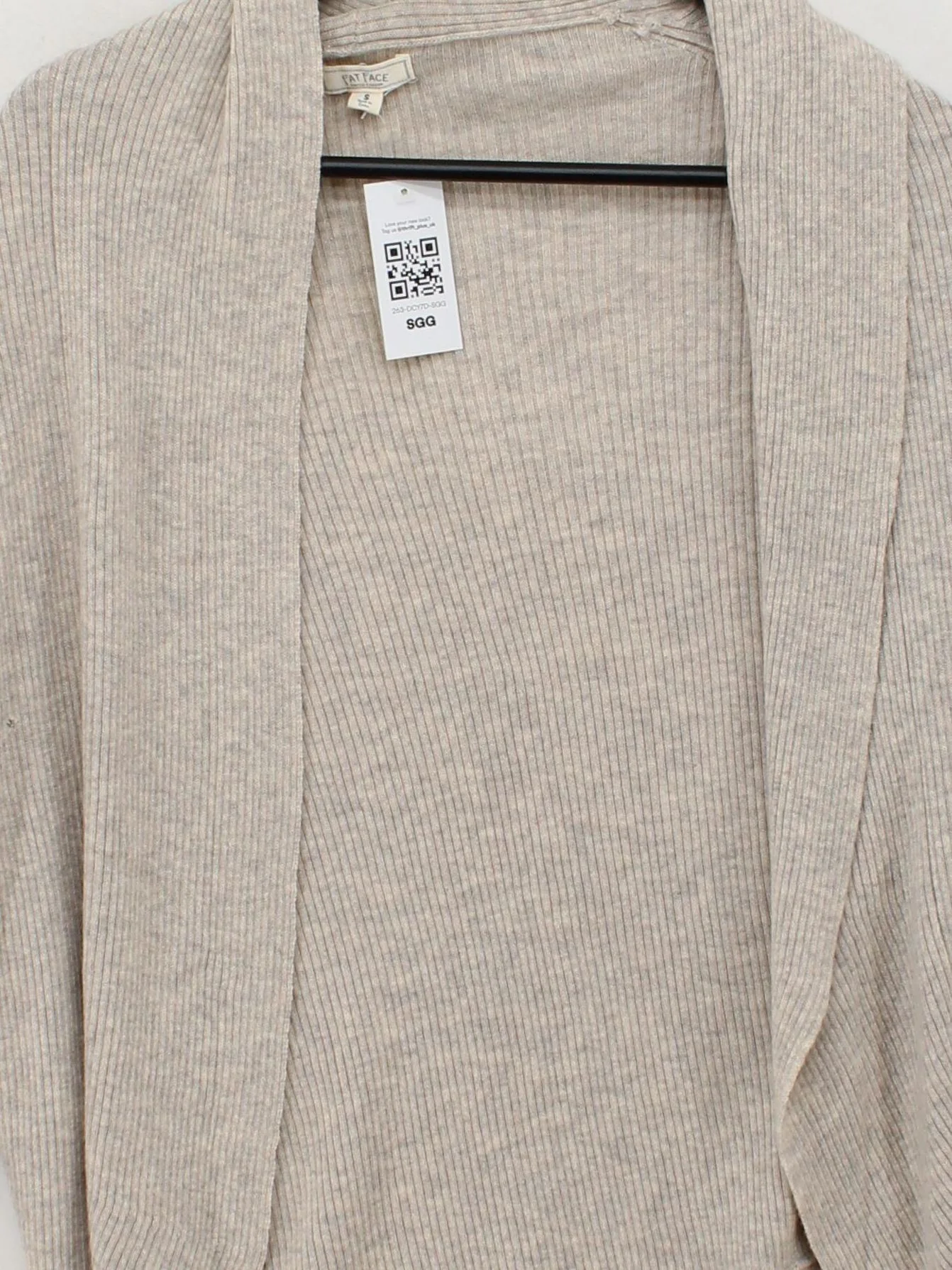 Fat Face Women's Cardigan S Cream 100% Wool V-Neck Cardigan - Image 3