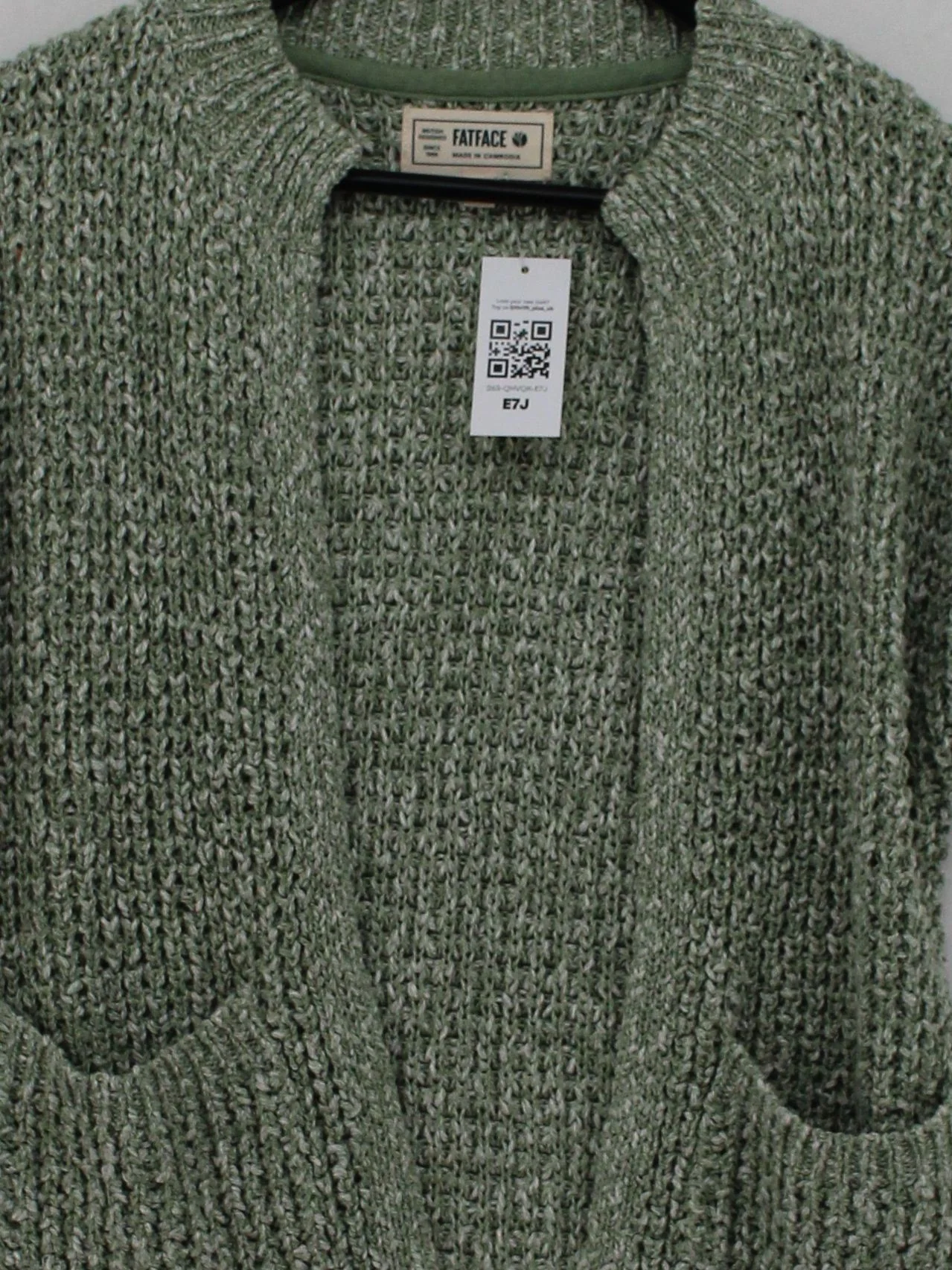 Fat Face Women's Cardigan S Green 100% Other V-Neck Cardigan - Image 3