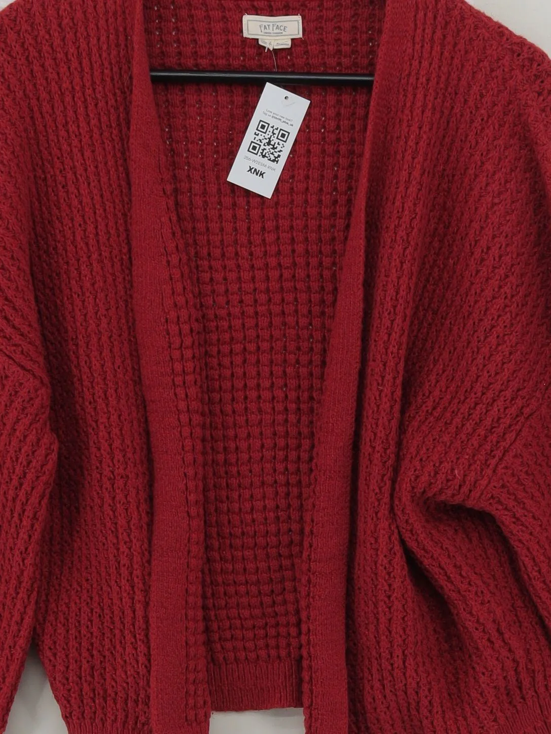 Fat Face Women's Cardigan UK 12 Red Cotton with Acrylic, Polyester Cardigan - Image 3