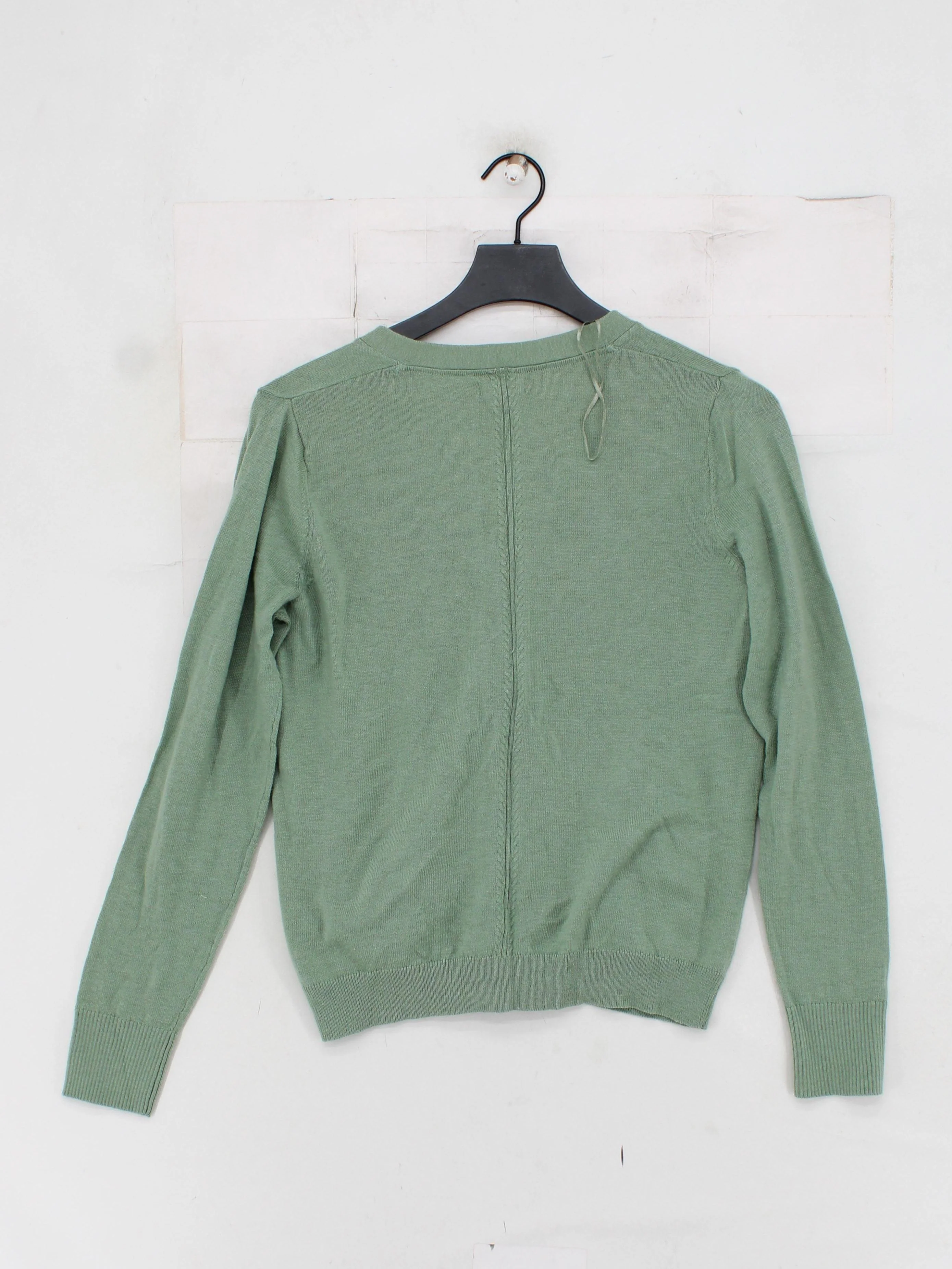 Fat Face Women's Cardigan UK 14 Green Polyester with Wool, Nylon V-Neck Cardigan - Image 2