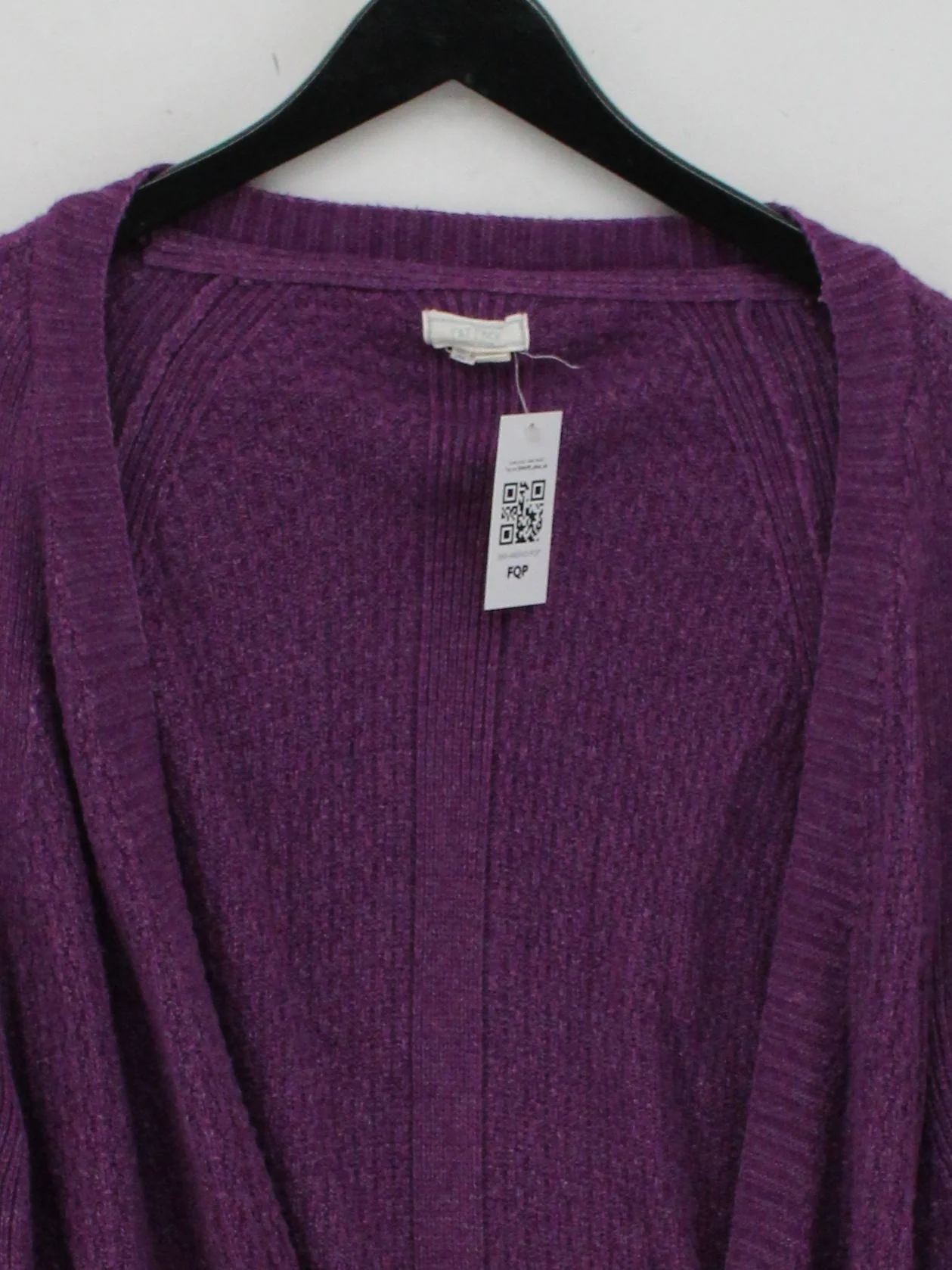 Fat Face Women's Cardigan UK 14 Purple Viscose with Acrylic V-Neck Cardigan - Image 3