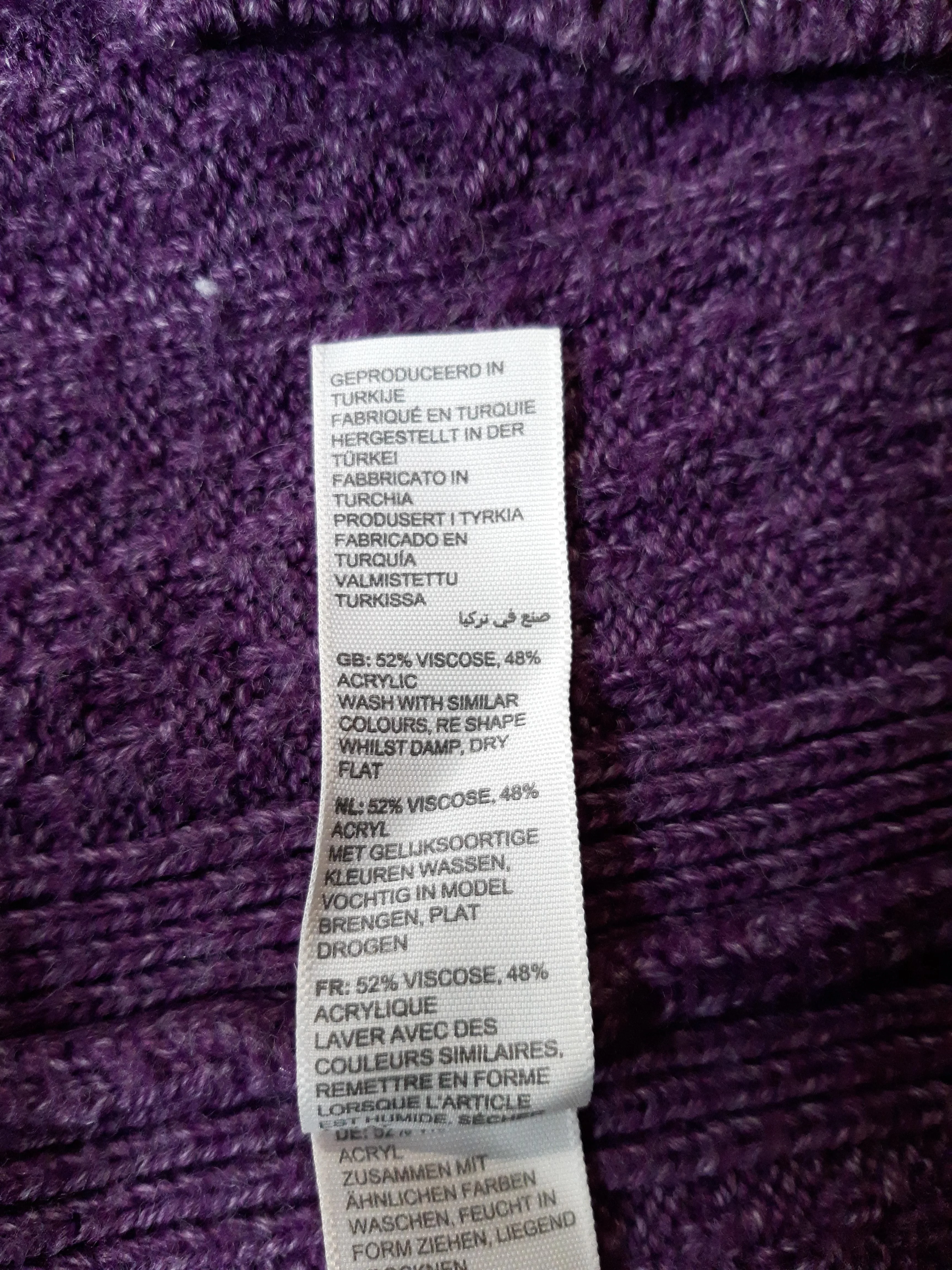 Fat Face Women's Cardigan UK 14 Purple Viscose with Acrylic V-Neck Cardigan - Image 6