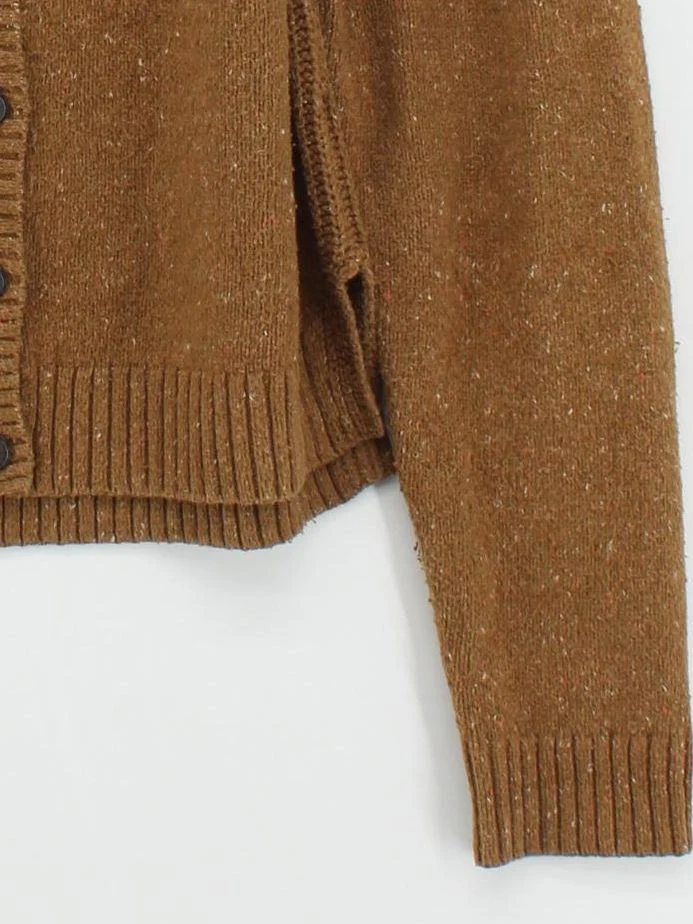 Fat Face Women's Cardigan UK 16 Brown Cotton with Acrylic V-Neck Cardigan - Image 4