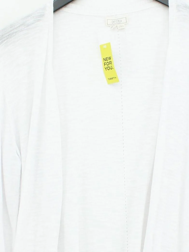 Fat Face Women's Cardigan UK 16 White 100% Cotton V-Neck Cardigan - Image 3