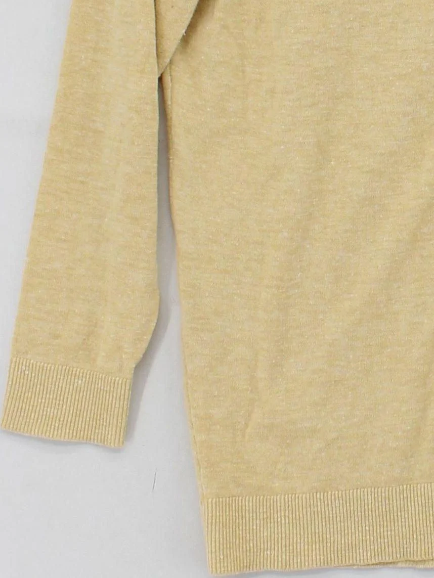Fat Face Women's Cardigan UK 16 Yellow 100% Cotton Round Neck Cardigan - Image 4