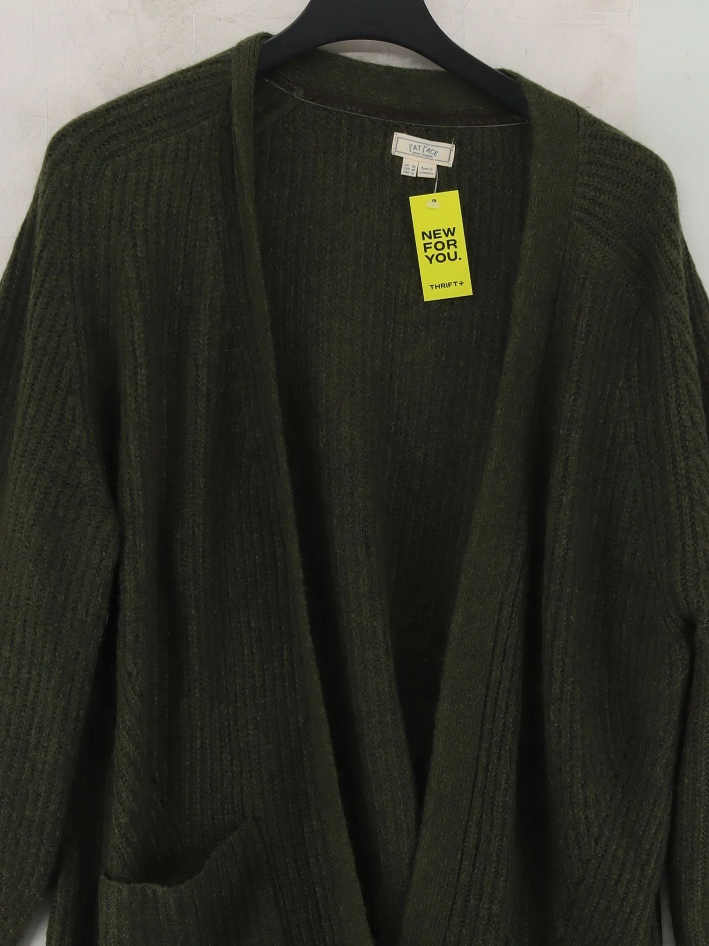 Fat Face Women's Cardigan UK 20 Green 100% Other V-Neck Cardigan - Image 3
