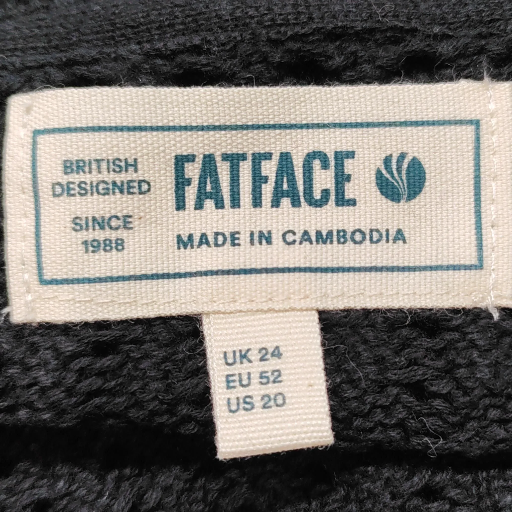 Fat Face Women's Cardigan UK 24 Black 100% Cotton V-Neck Cardigan - Image 5