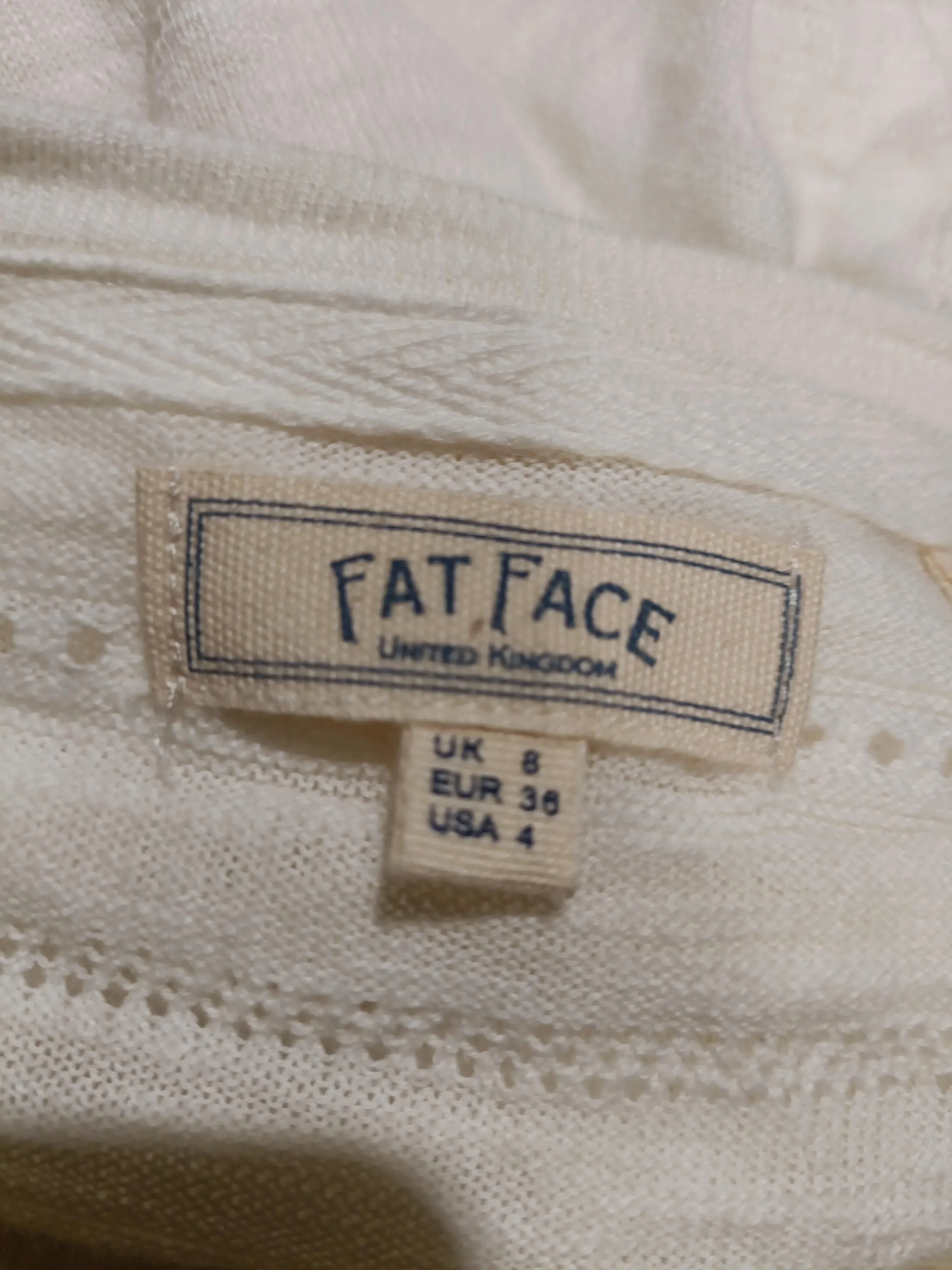 Fat Face Women's Cardigan UK 8 Cream 100% Cotton V-Neck Cardigan - Image 5