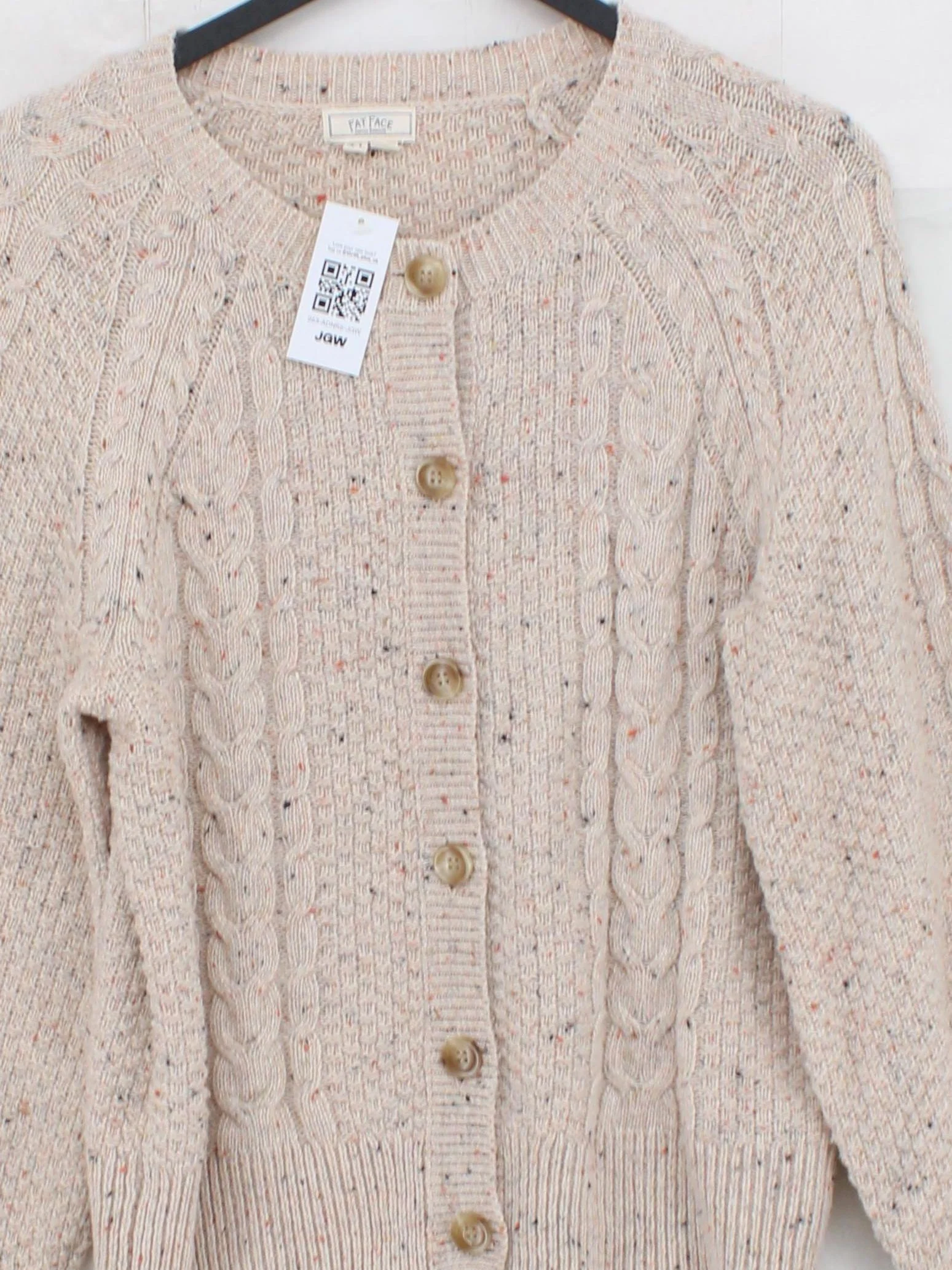 Fat Face Women's Cardigan UK 8 Cream Polyester with Nylon, Wool Cardigan - Image 3