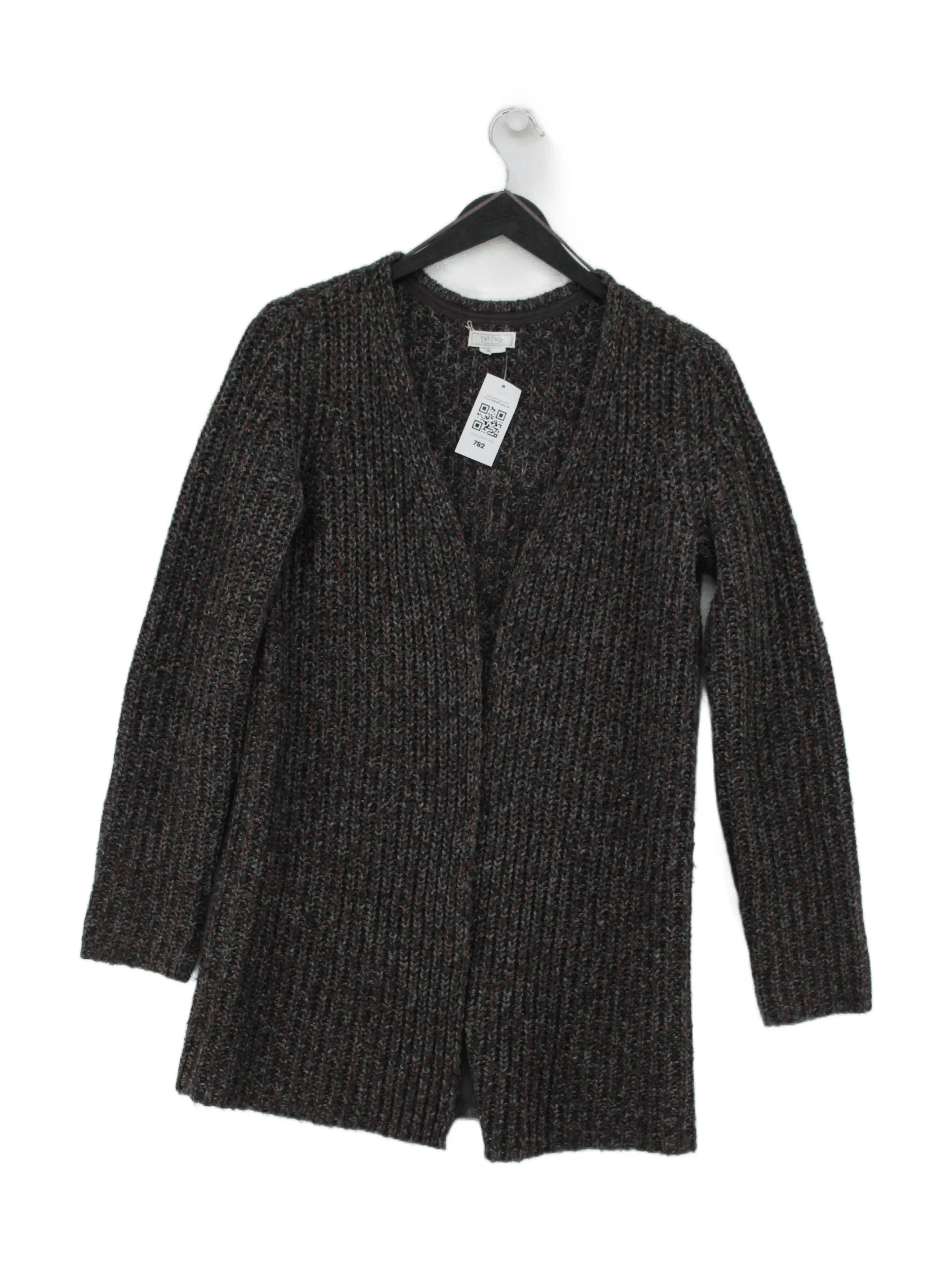 Fat Face Women's Cardigan UK 8 Grey Acrylic with Cotton, Polyester Cardigan