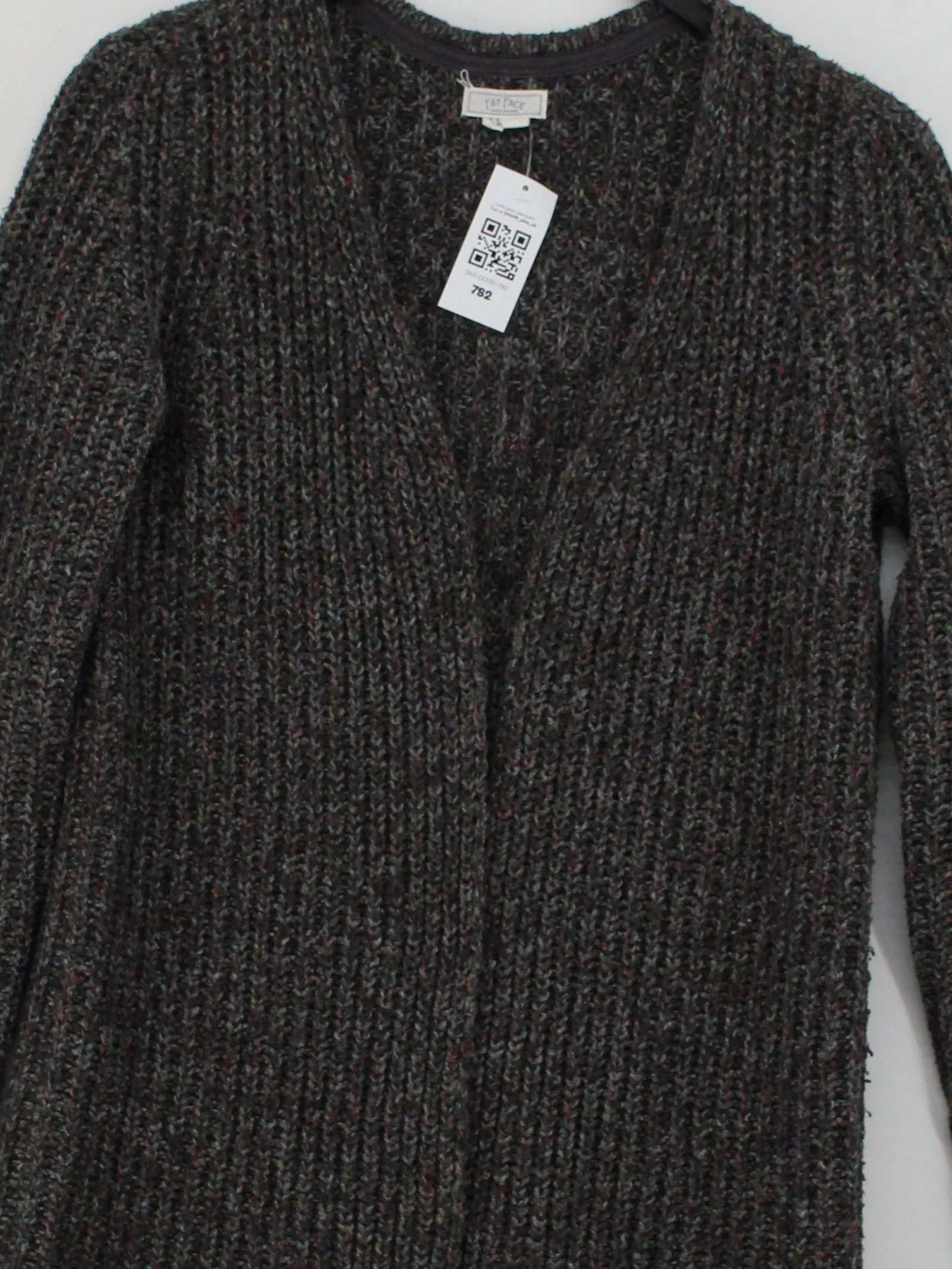 Fat Face Women's Cardigan UK 8 Grey Acrylic with Cotton, Polyester Cardigan - Image 3
