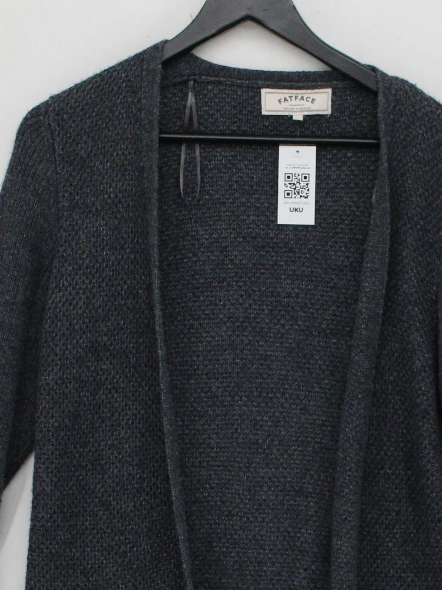 Fat Face Women's Cardigan UK 8 Grey Acrylic with Viscose V-Neck Cardigan - Image 3