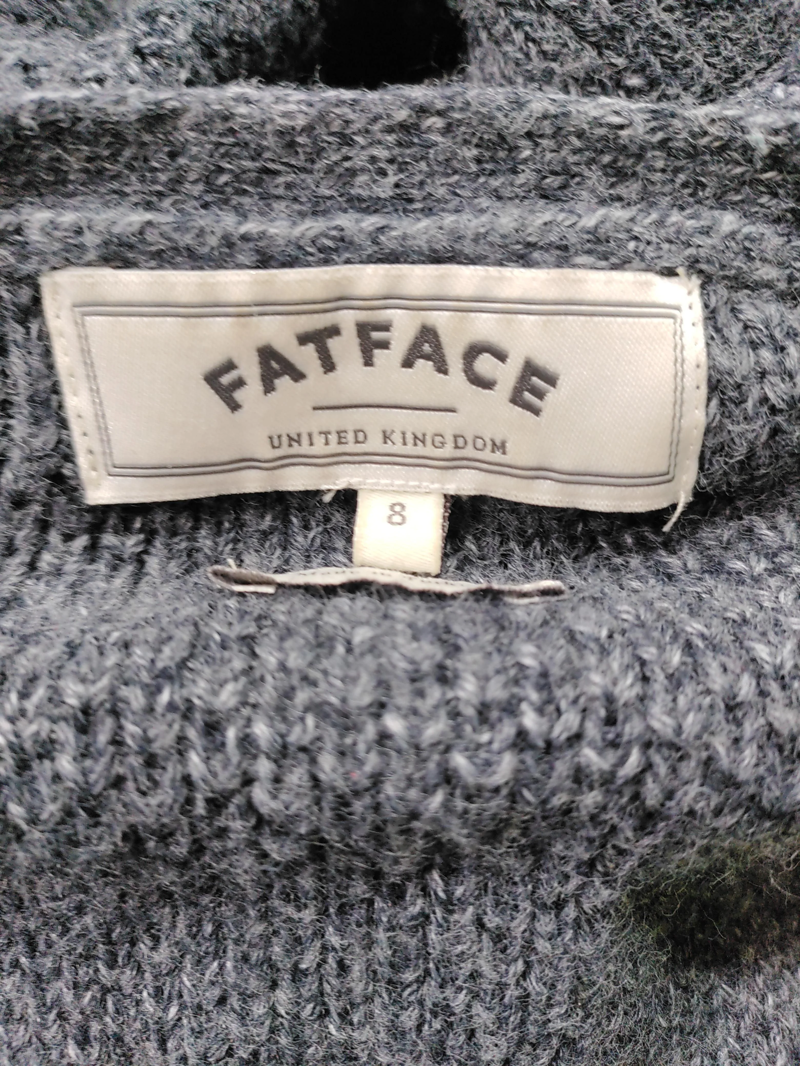 Fat Face Women's Cardigan UK 8 Grey Acrylic with Viscose V-Neck Cardigan - Image 6
