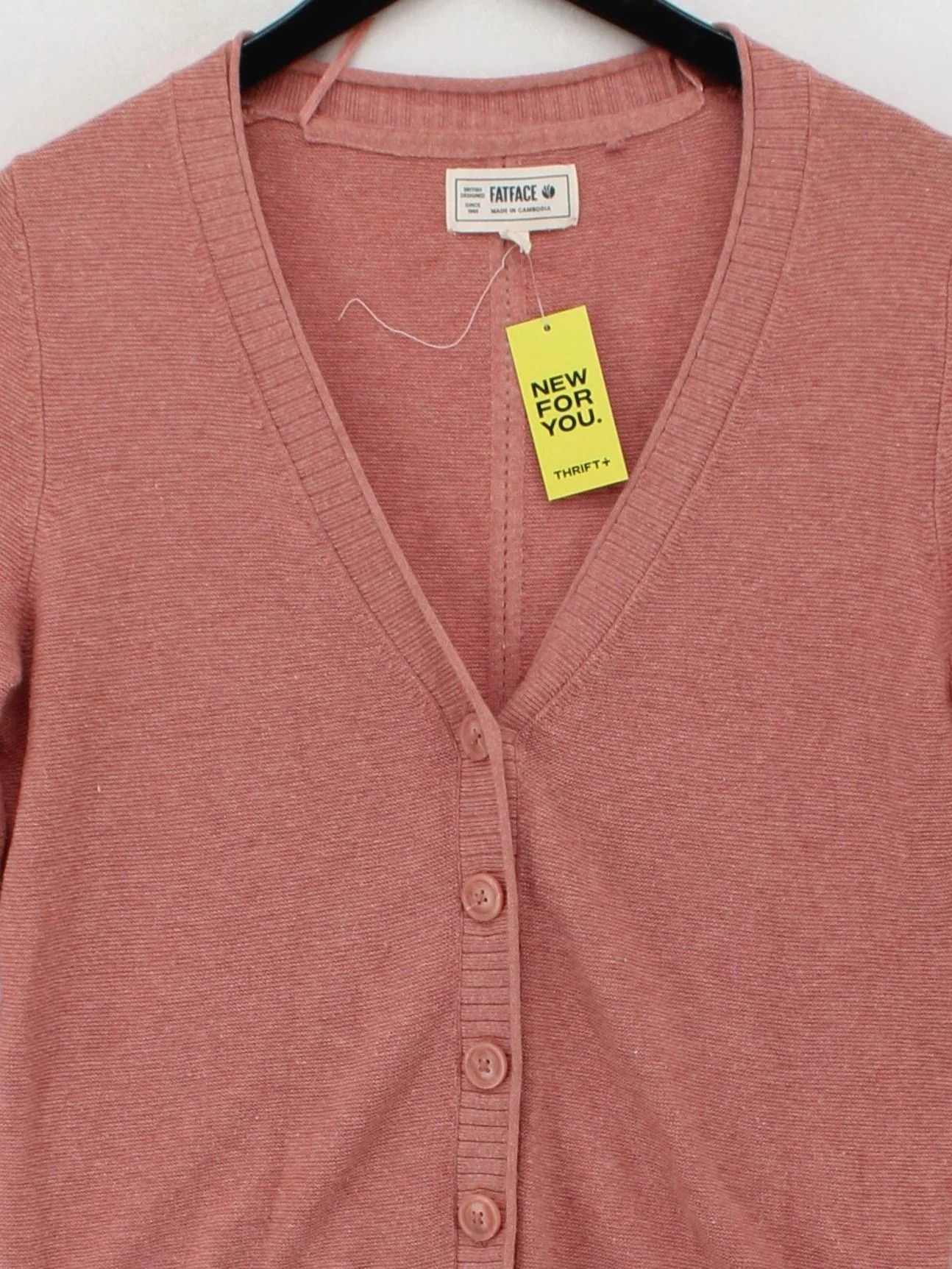 Fat Face Women's Cardigan UK 8 Pink Cotton with Polyamide, Elastane Cardigan - Image 3