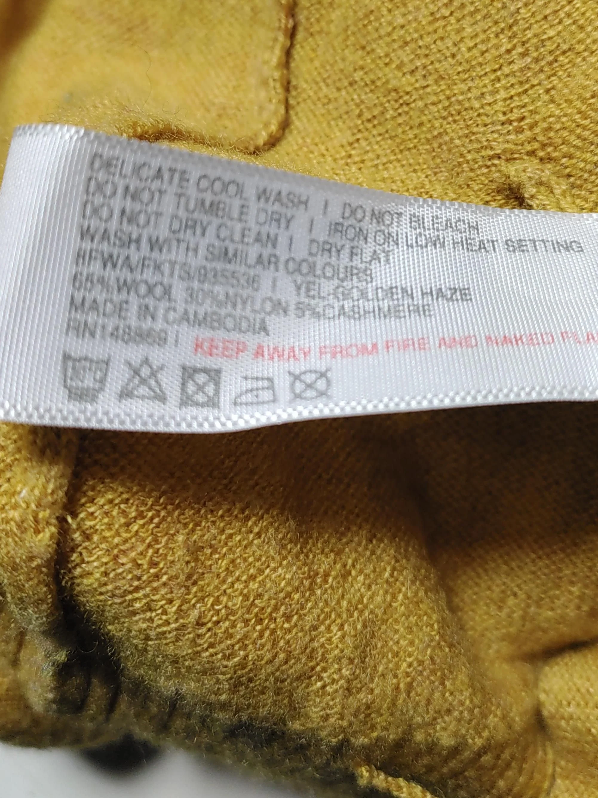 Fat Face Women's Cardigan UK 8 Yellow Wool with Nylon, Cashmere V-Neck Cardigan - Image 6