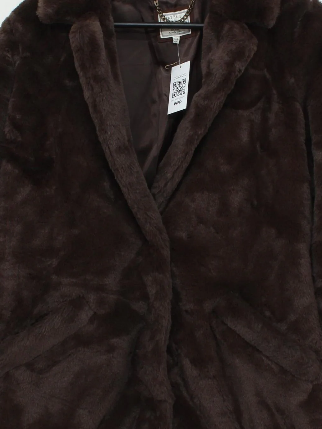 Fat Face Women's Coat M Brown 100% Faux Fur Overcoat - Image 3