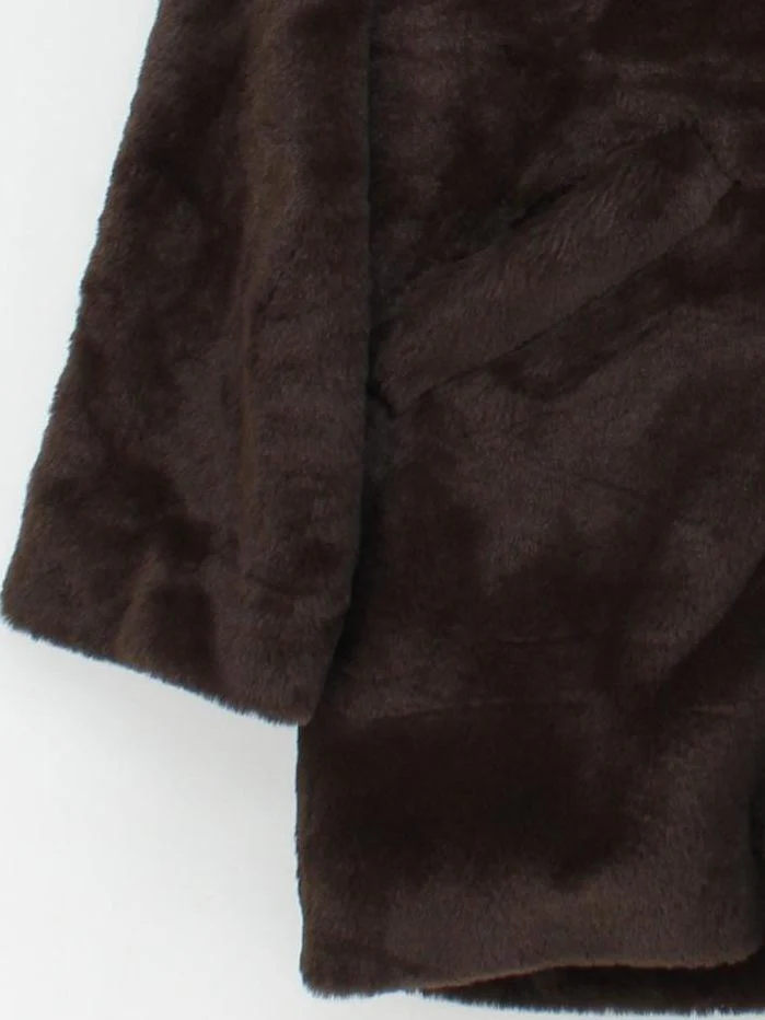 Fat Face Women's Coat M Brown 100% Faux Fur Overcoat - Image 4