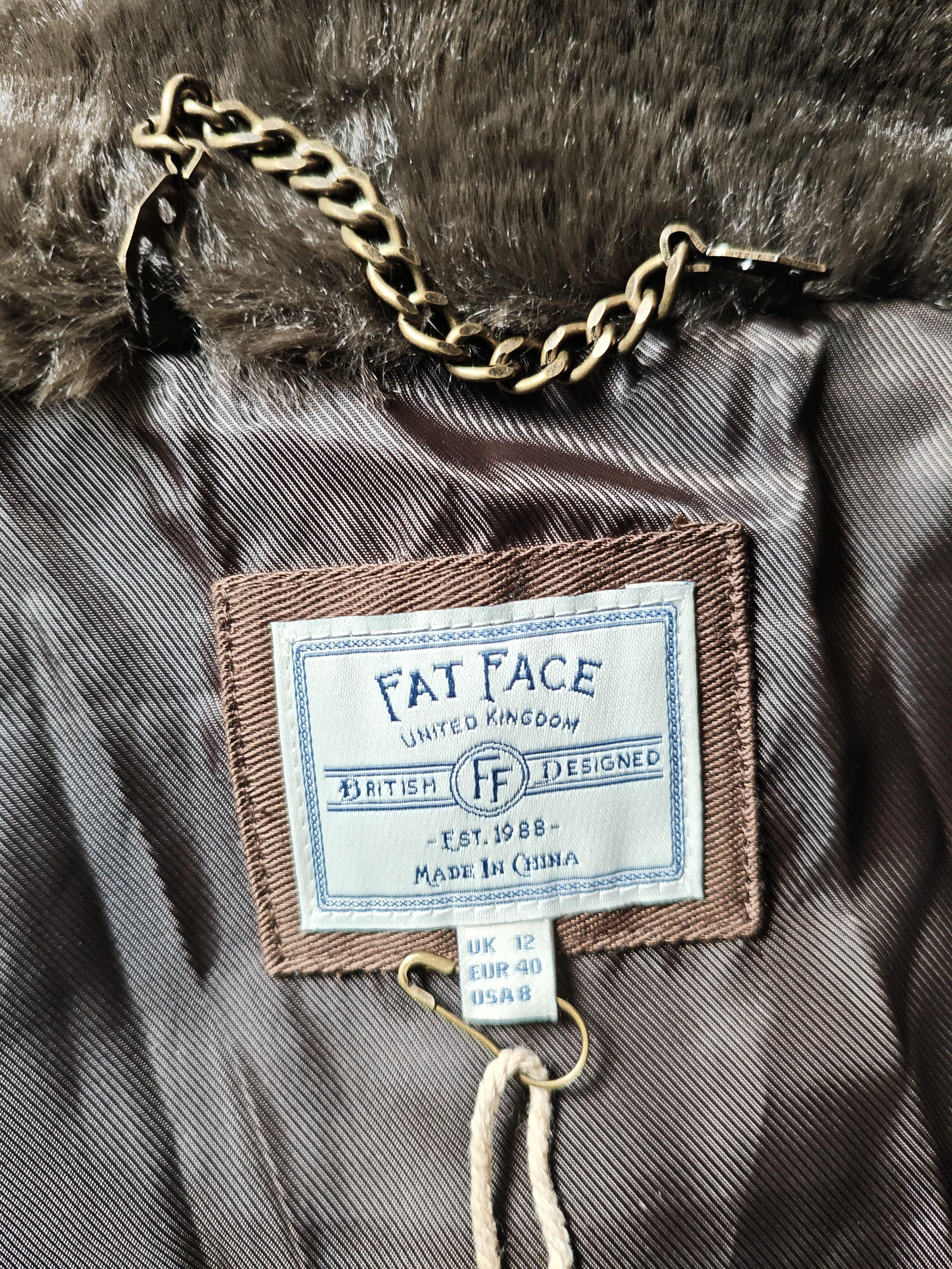 Fat Face Women's Coat M Brown 100% Faux Fur Overcoat - Image 5