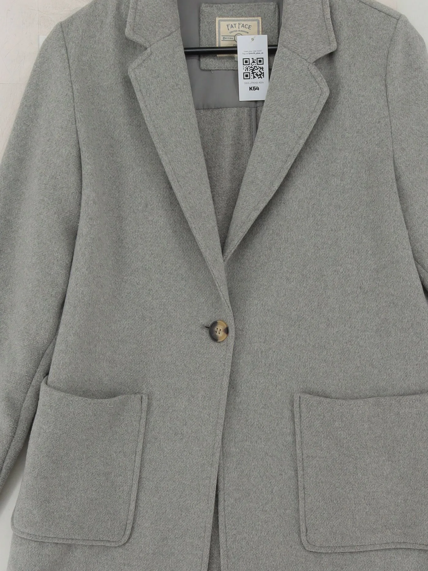 Fat Face Women's Coat UK 12 Grey Wool - Image 3