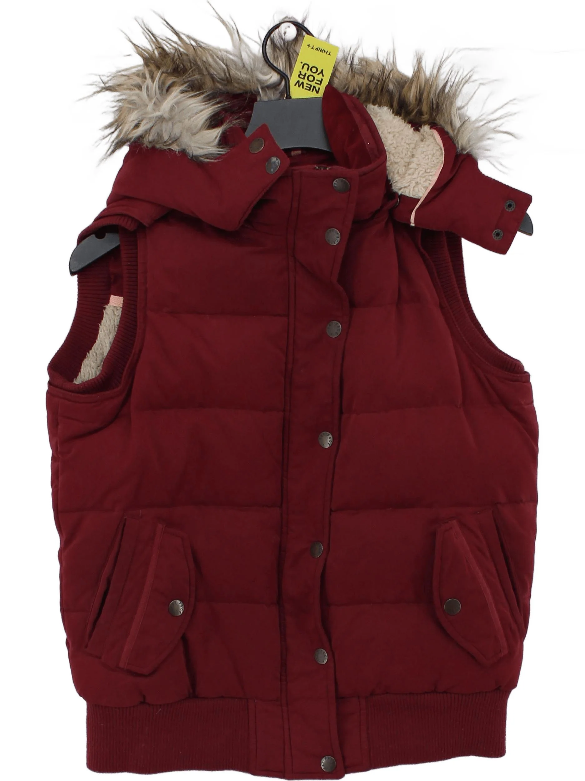 Fat Face Women's Coat UK 12 Red Polyester with Cotton, Acrylic Overcoat