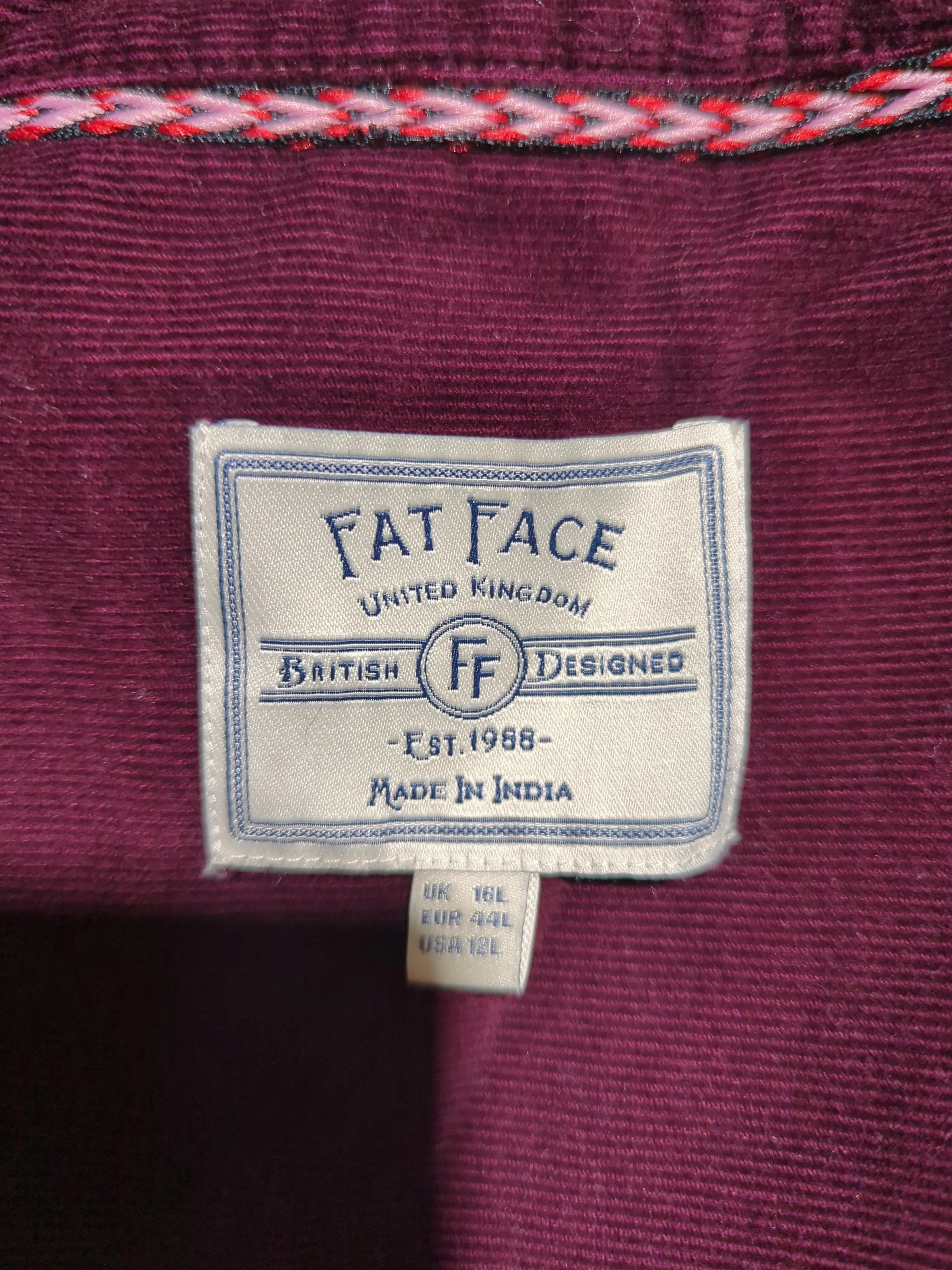 Fat Face Women's Coat UK 16 Red 100% Cotton Trench Coat - Image 5