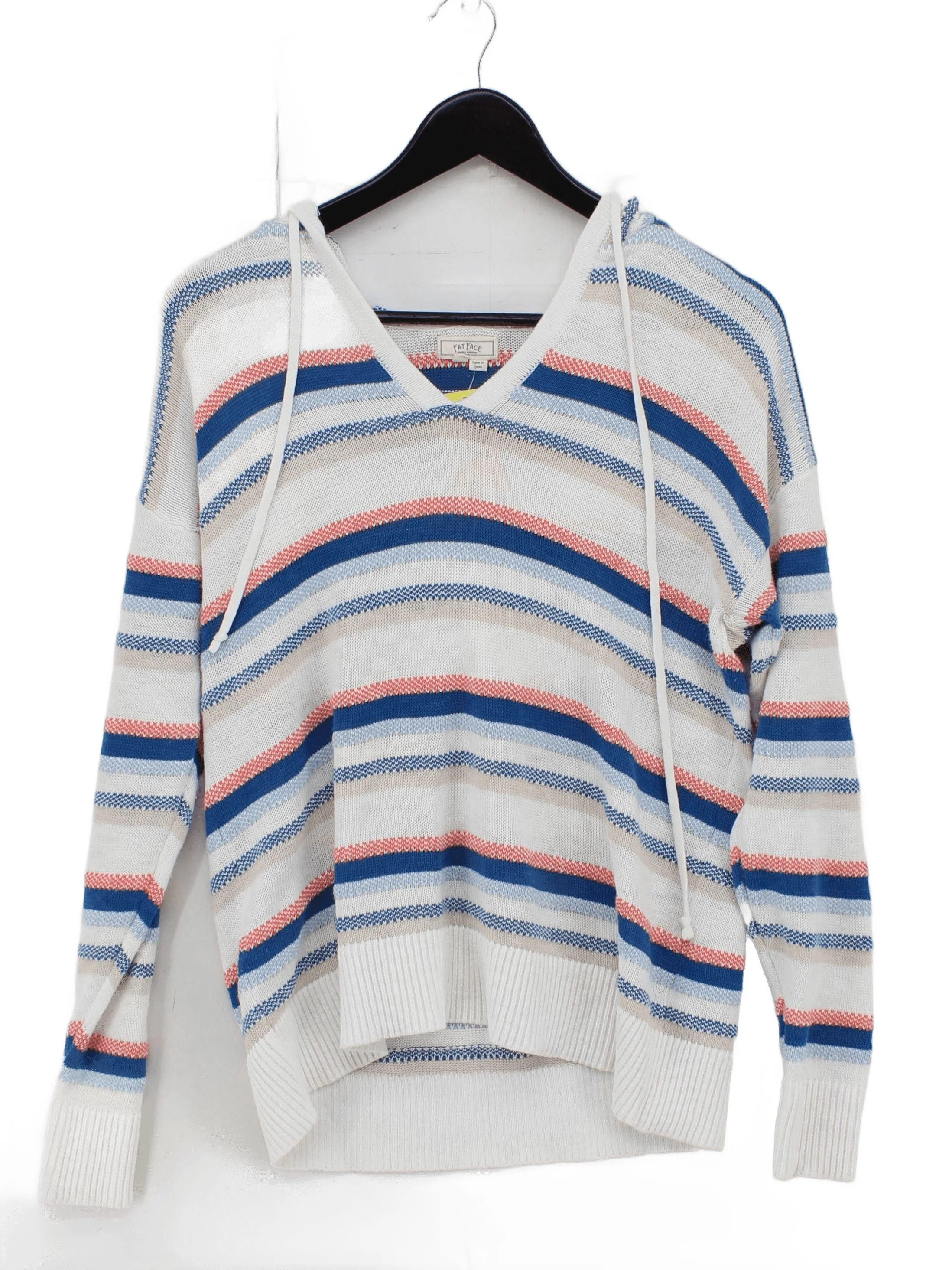 Fat Face Women's Hoodie UK 12 Multi Striped 100% Other Pullover