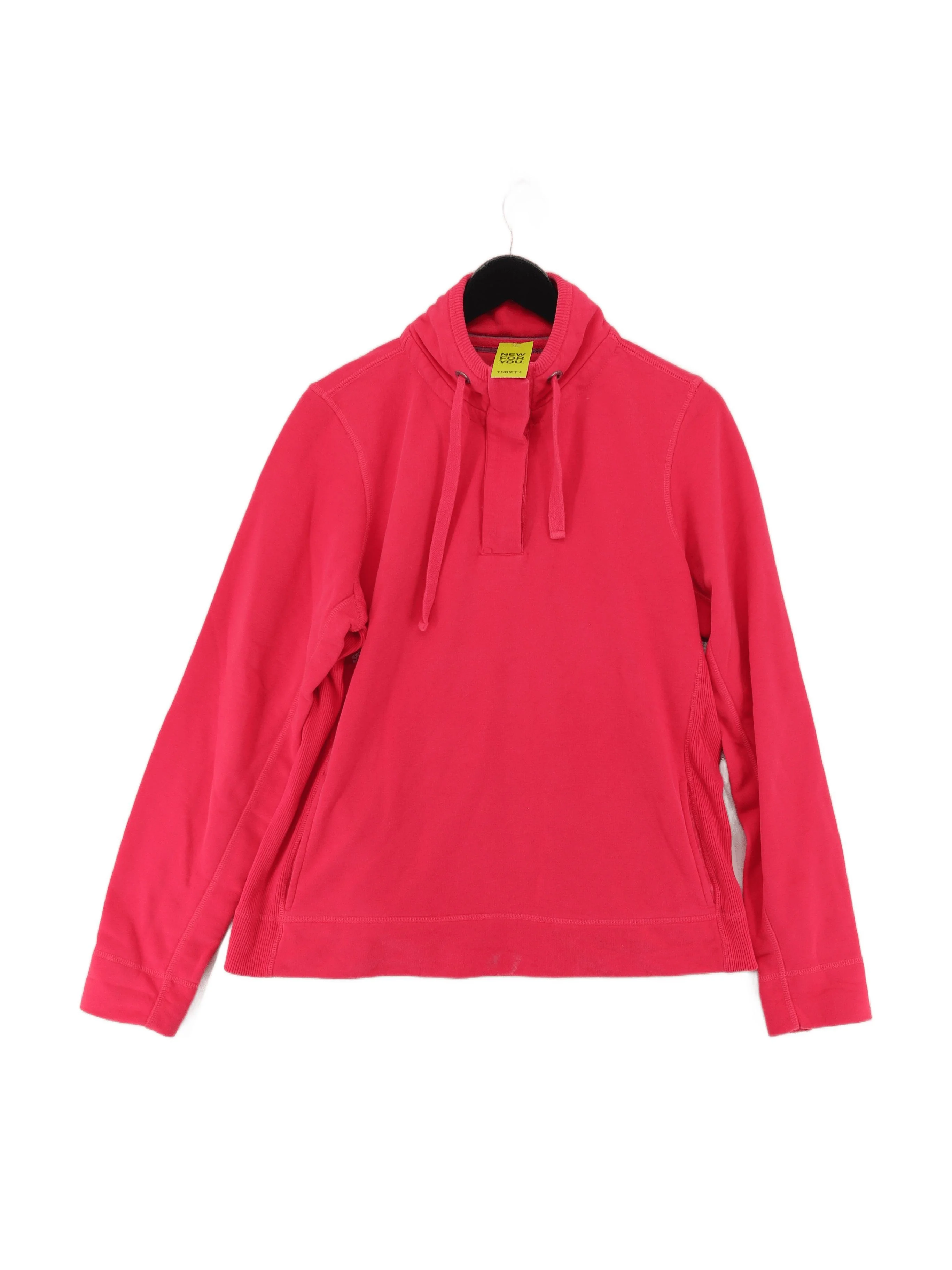 Fat Face Women's Hoodie UK 16 Pink Cotton with Polyester Pullover