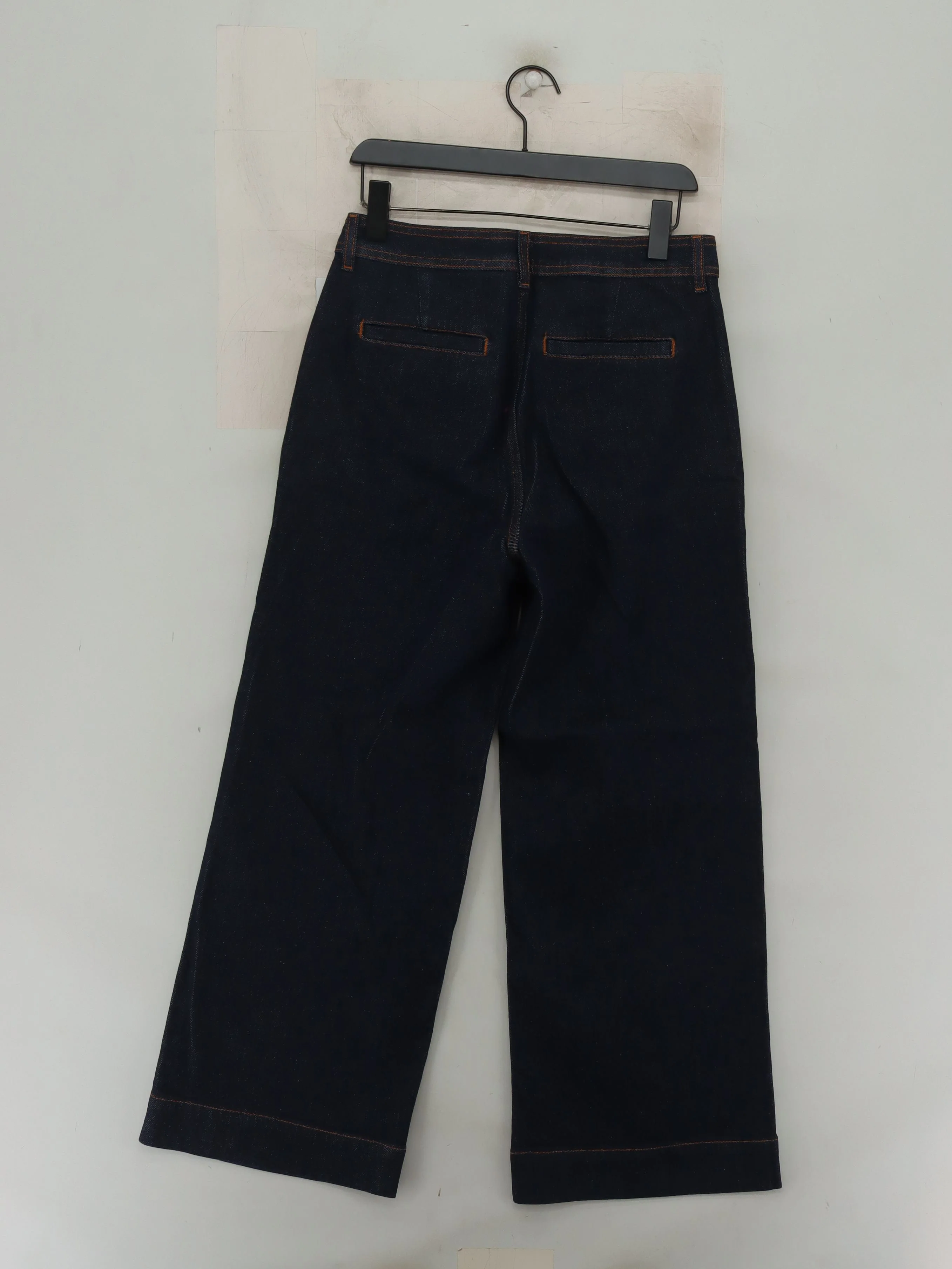 Fat Face Women's Jeans UK 10 Blue Cotton with Elastane Wide-Leg New with tags - Image 2