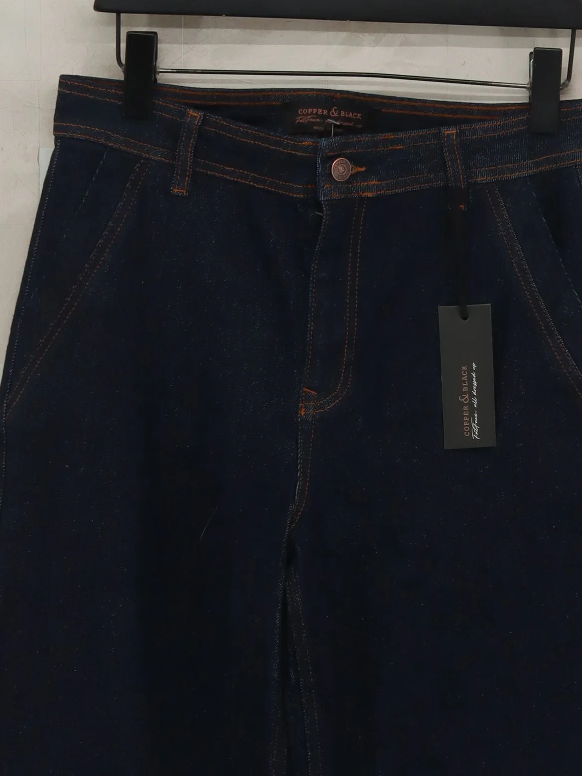 Fat Face Women's Jeans UK 10 Blue Cotton with Elastane Wide-Leg New with tags - Image 3