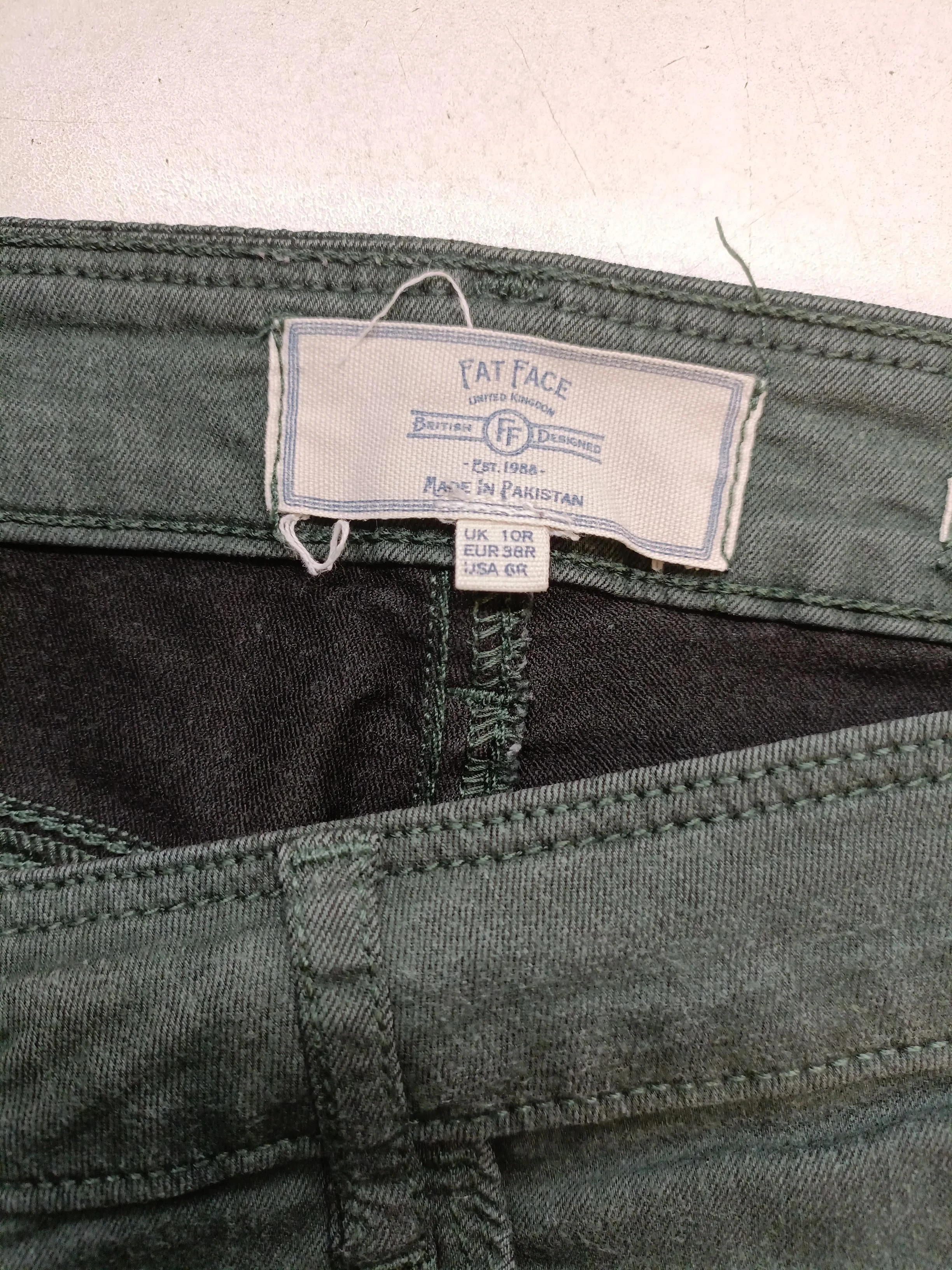 Fat Face Women's Jeans UK 10 Green Cotton with Polyester, Elastane Skinny - Image 5