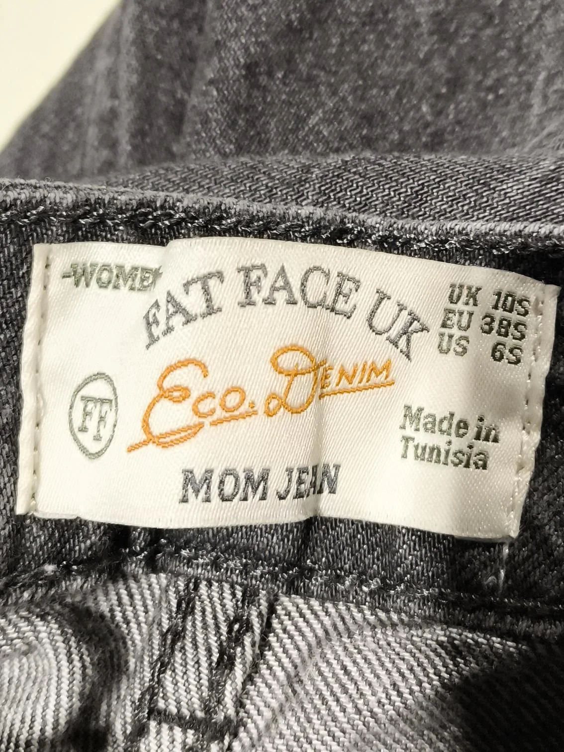 Fat Face Women's Jeans UK 10 Grey Cotton with Lyocell Modal Mom New with tags - Image 5