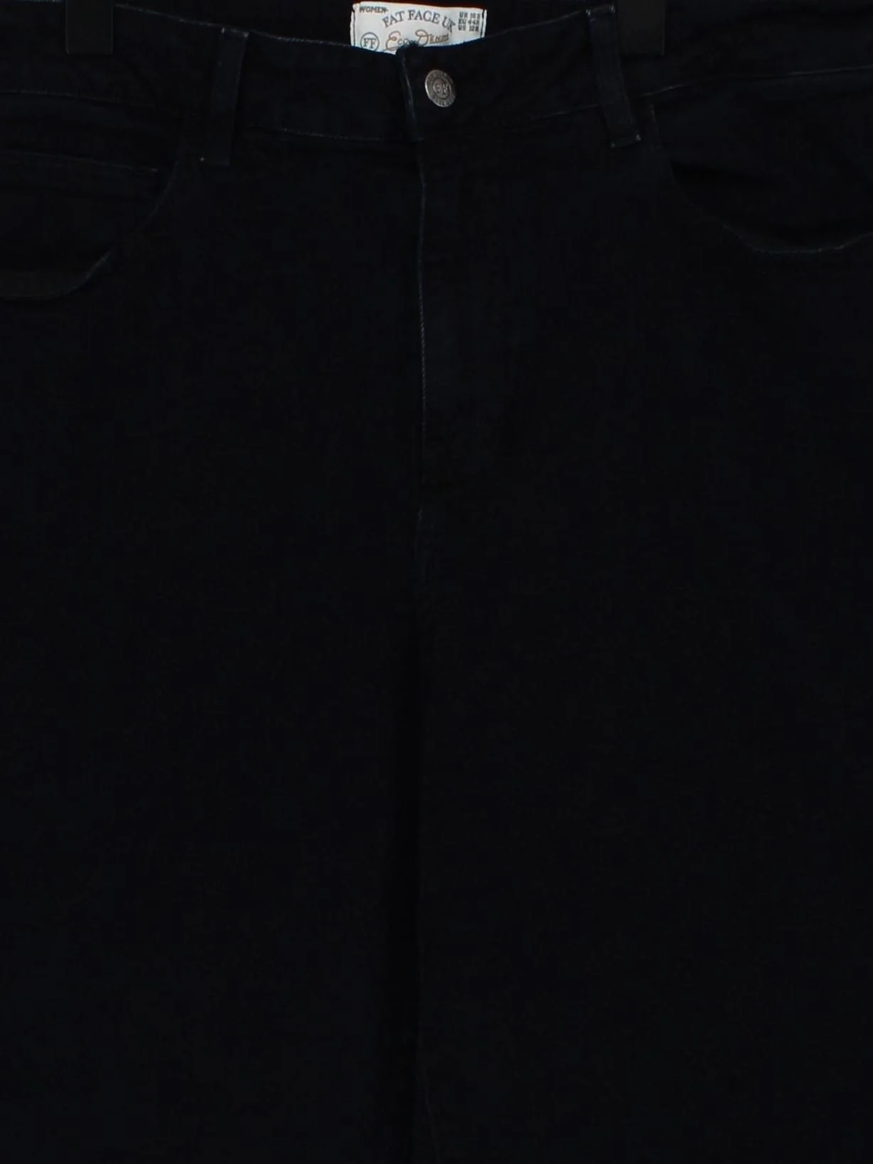 Fat Face Women's Jeans UK 14 Black Cotton with Elastane Wide-Leg - Image 3