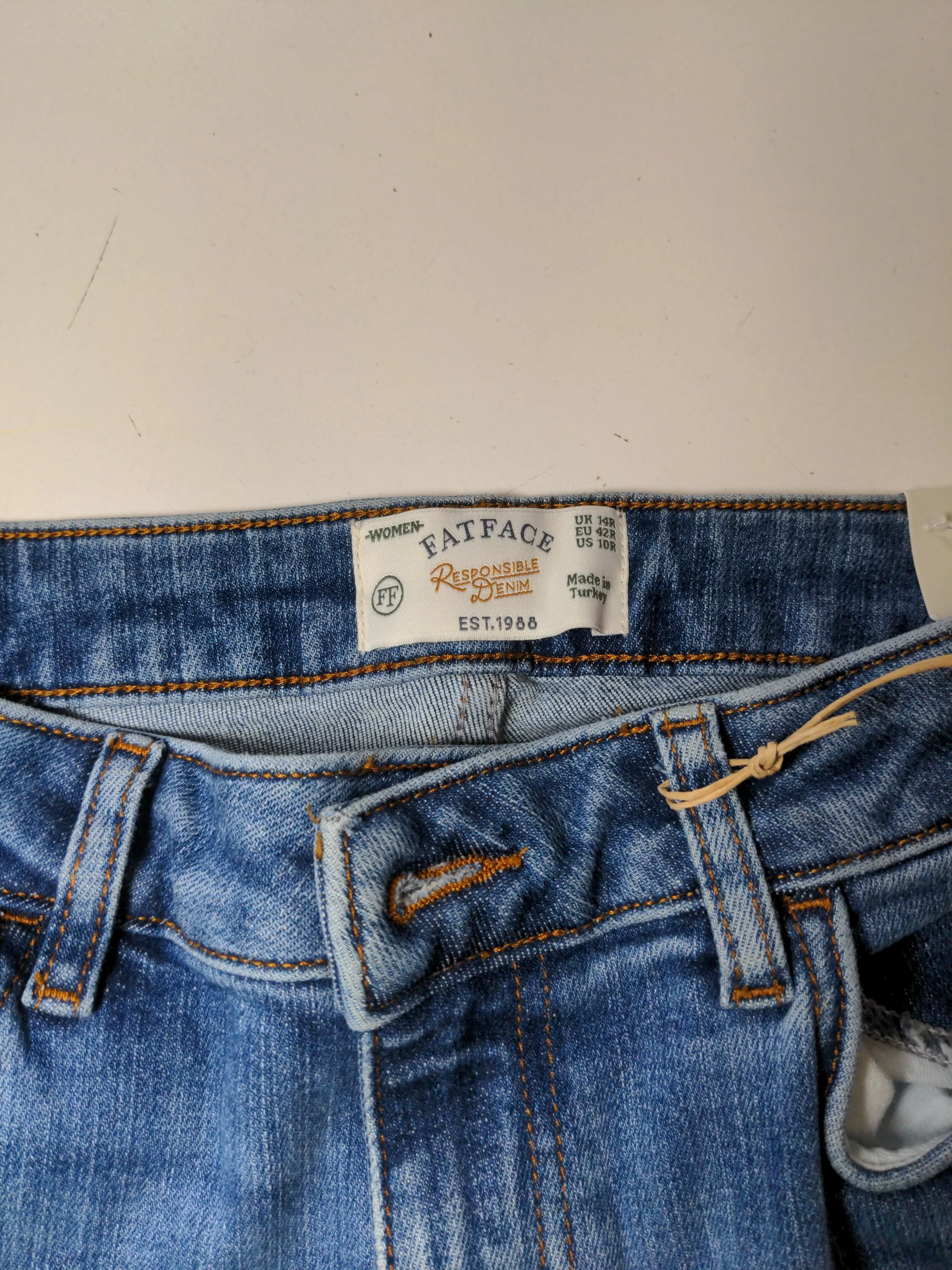 Fat Face Women's Jeans UK 14 Blue 100% Cotton Flared - Image 5