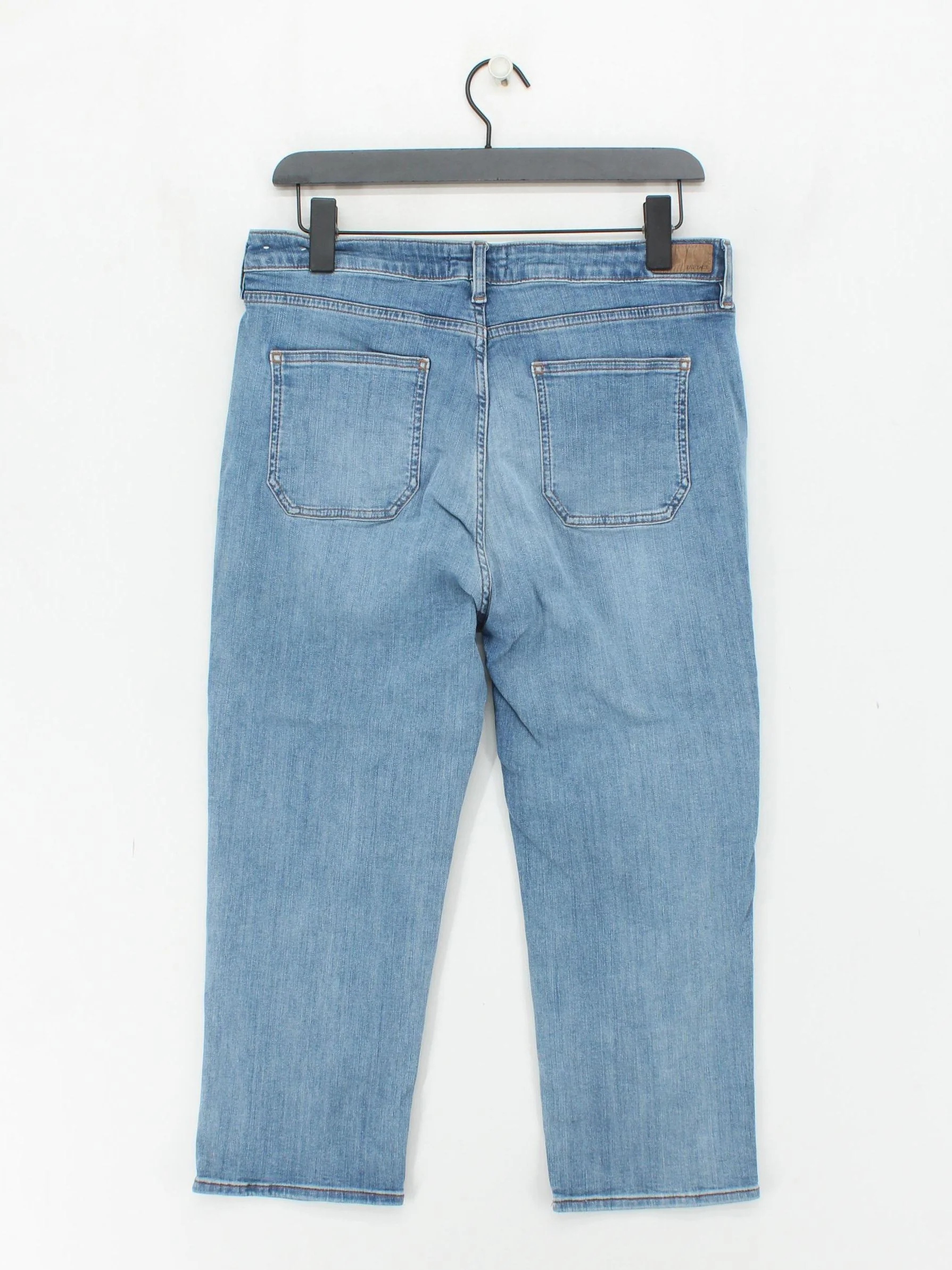 Fat Face Women's Jeans UK 14 Blue Cotton with Polyester, Elastane Cropped - Image 2