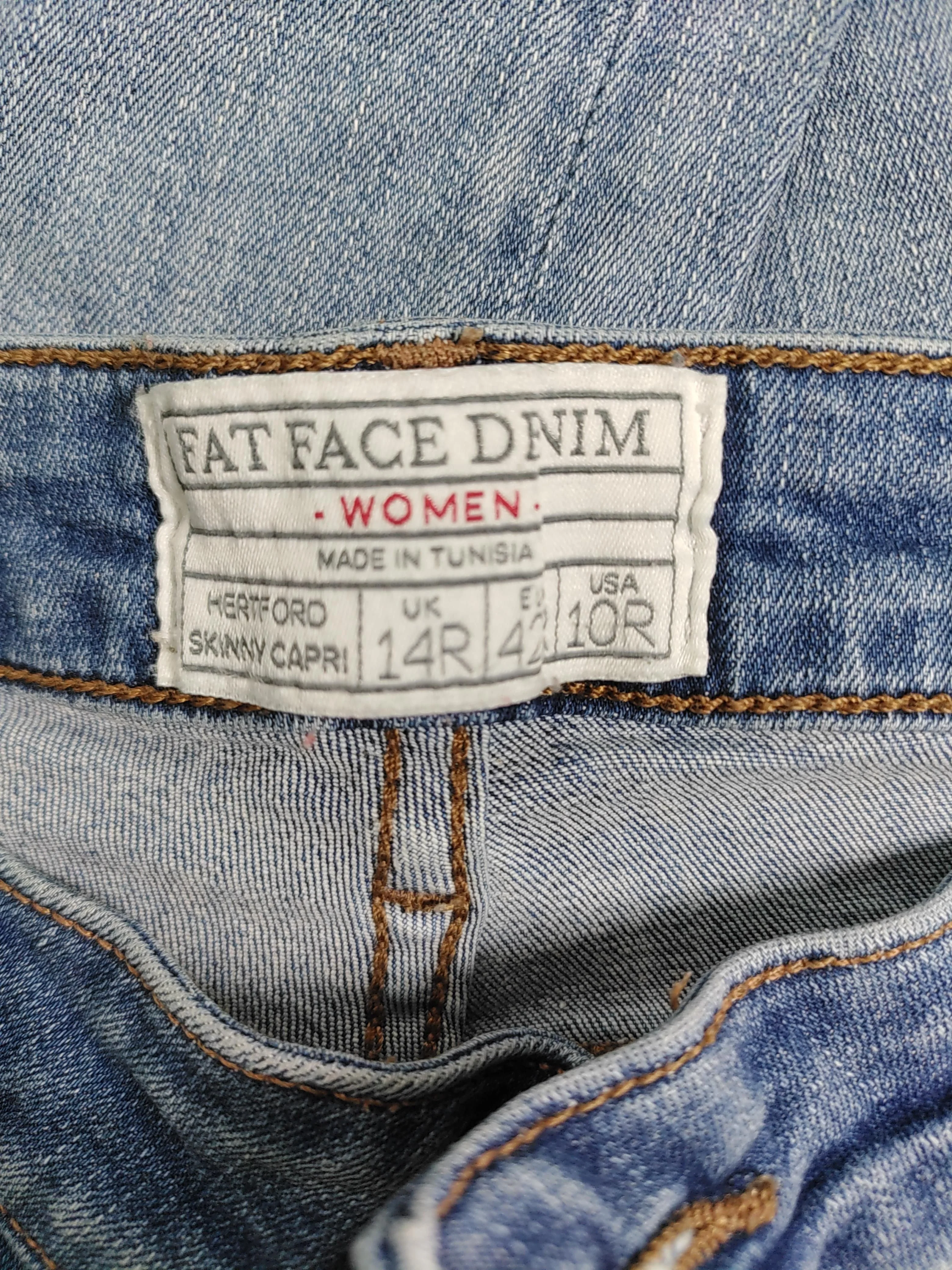 Fat Face Women's Jeans UK 14 Blue Cotton with Polyester, Elastane Cropped - Image 5