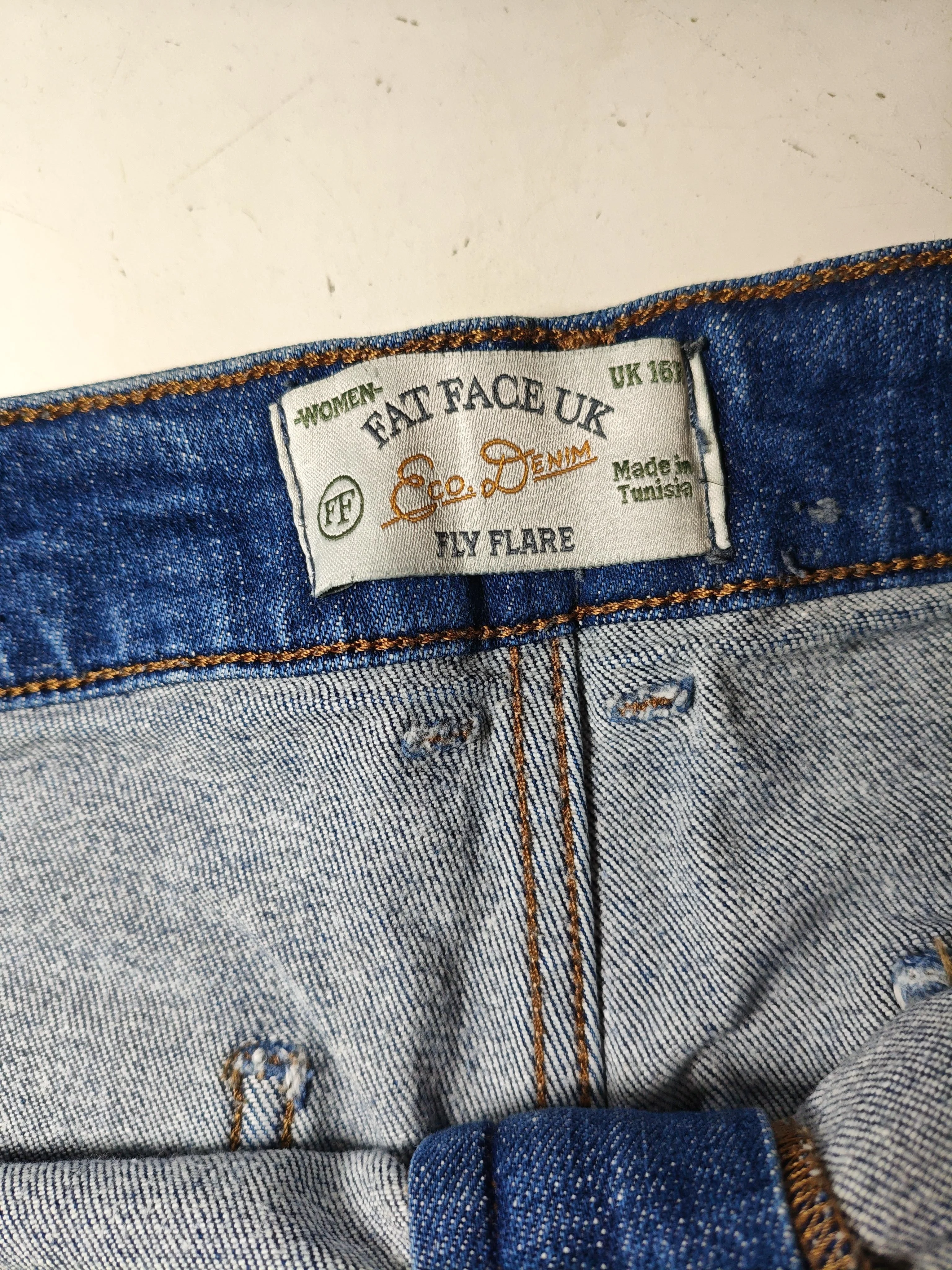Fat Face Women's Jeans UK 16 Blue 100% Cotton Flared - Image 5